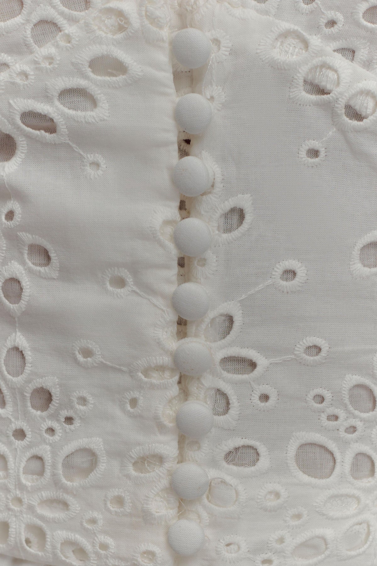 Arla Sleeveless Broderie Top - White