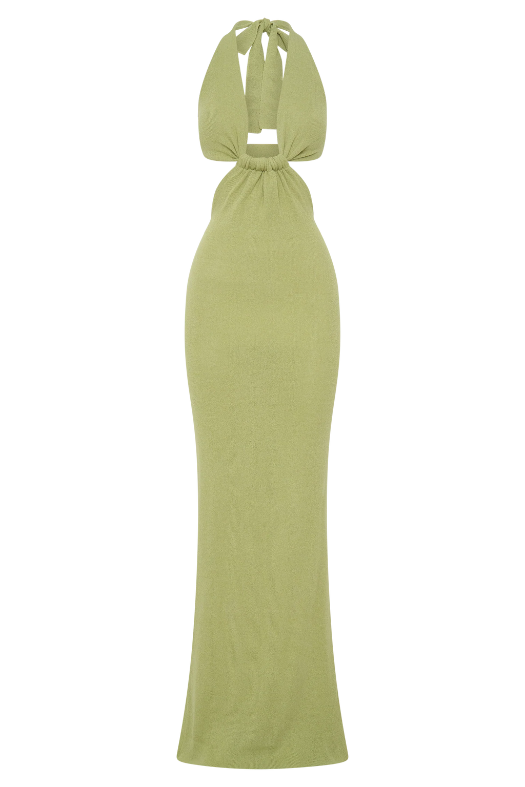 Theresea Halter Knit Maxi Dress - Light Olive