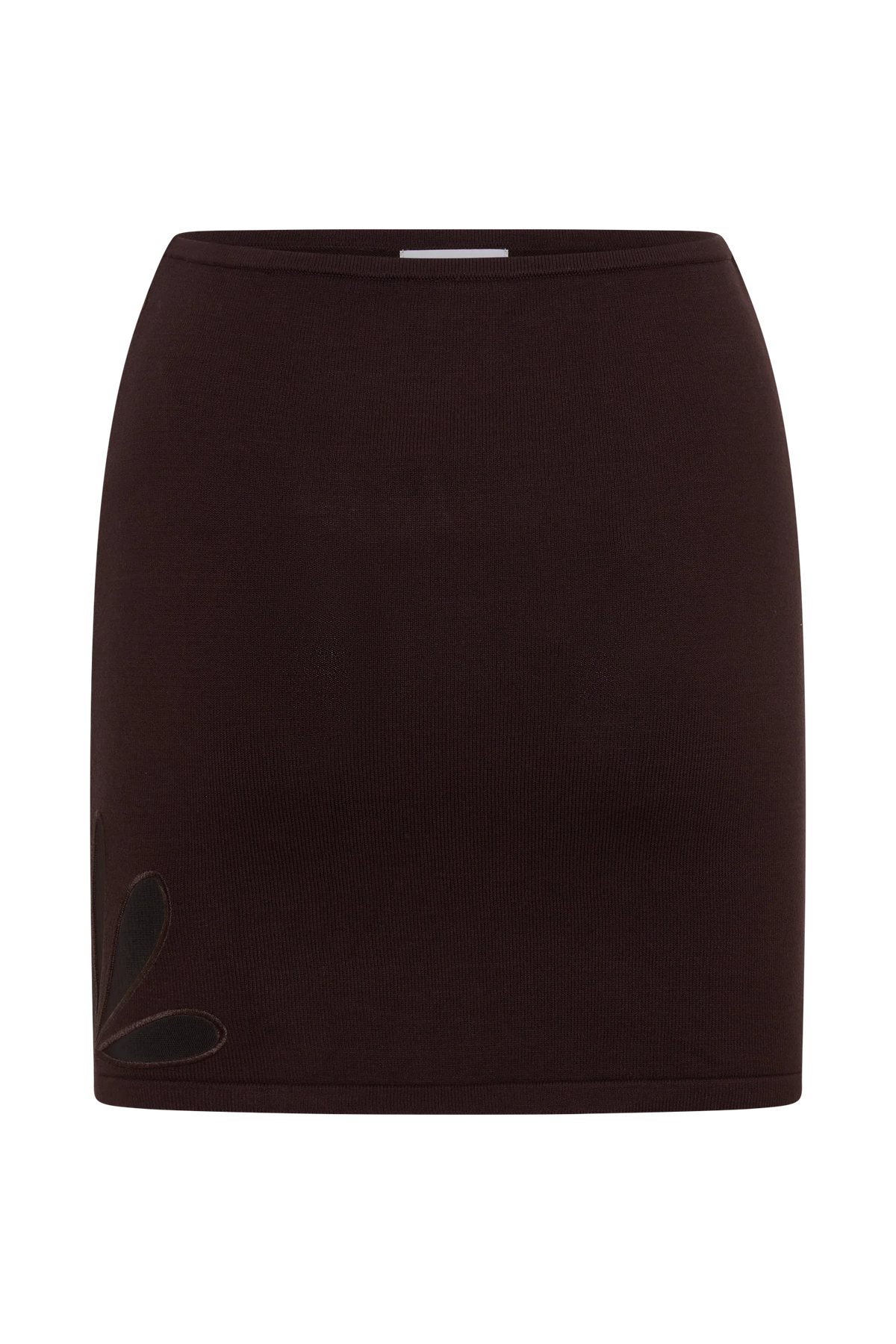 Brock Knit Cut Out Mini Skirt - Dark Chocolate