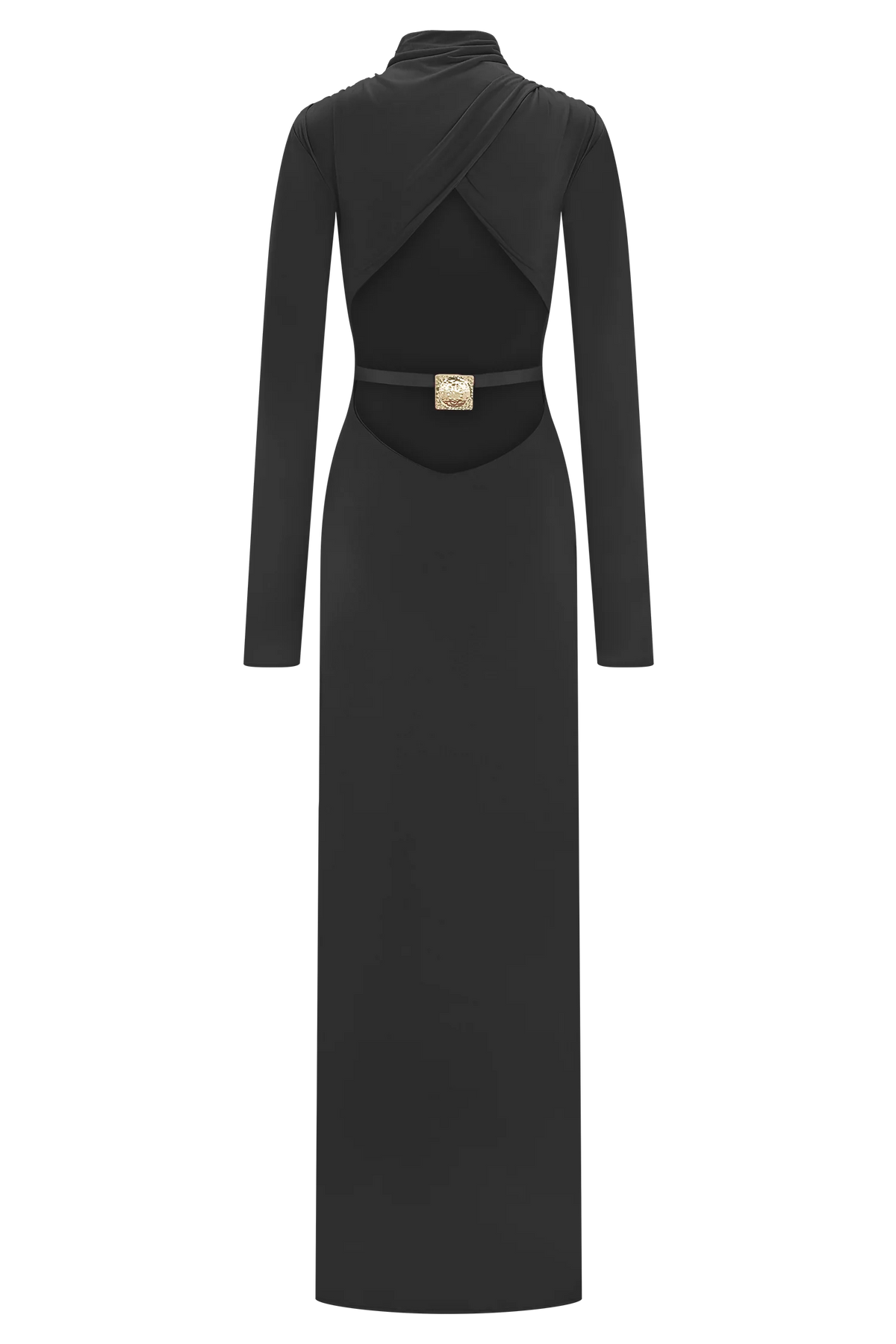 Kiyah Slinky Cut Out Maxi Dress - Black