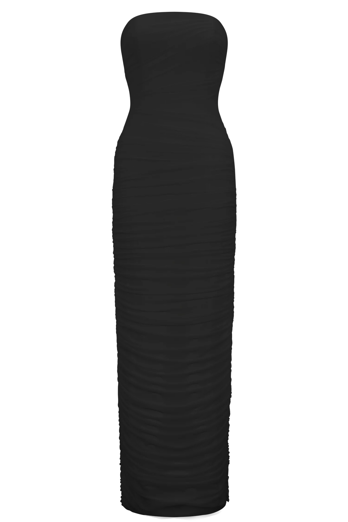 Jianna Strapless Mesh Maxi Dress - Black