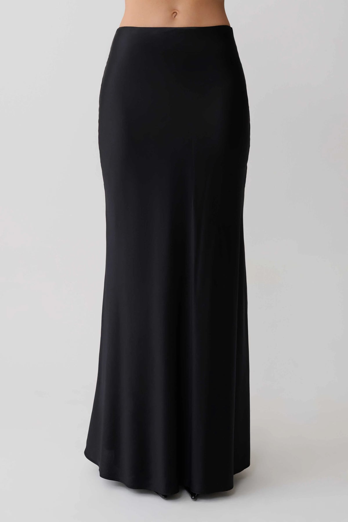 Sabrina Silk Blend Maxi Skirt - Black