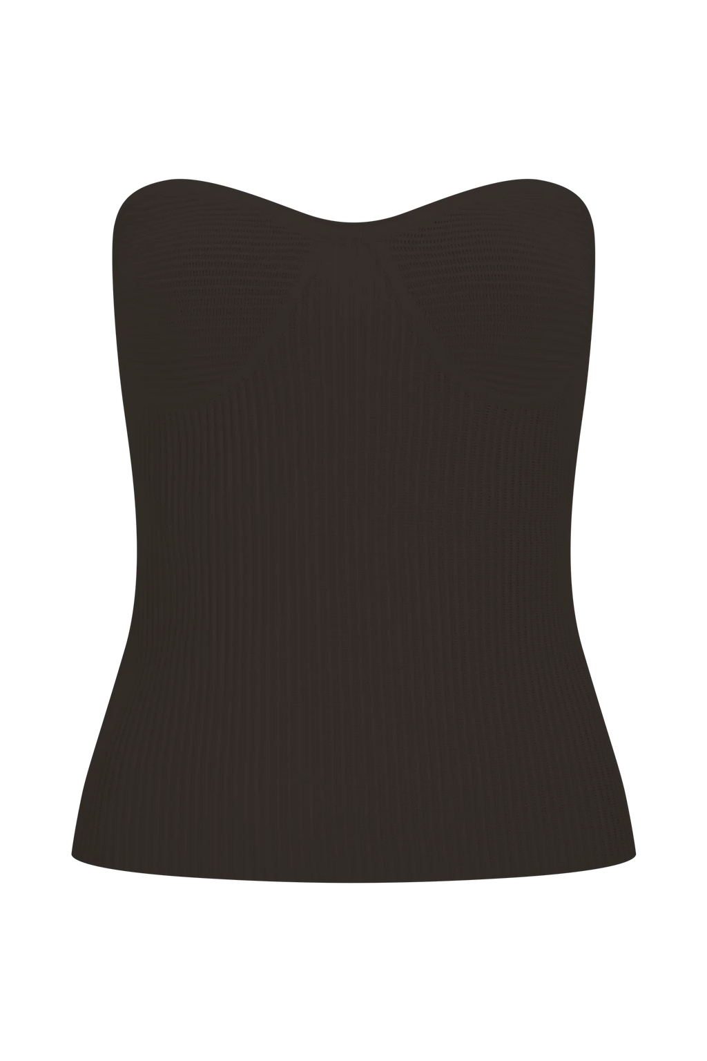 Elodie Strapless Cupped Knit Top - Chocolate