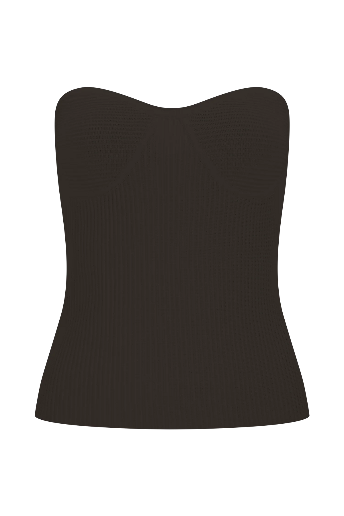 Elodie Strapless Cupped Knit Top - Chocolate