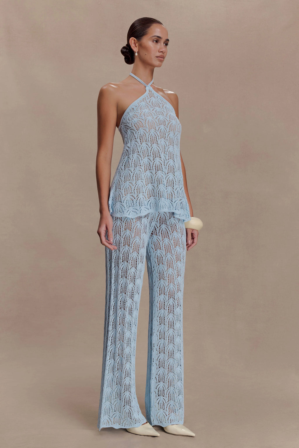 Glinda Crochet Pants - Light Blue