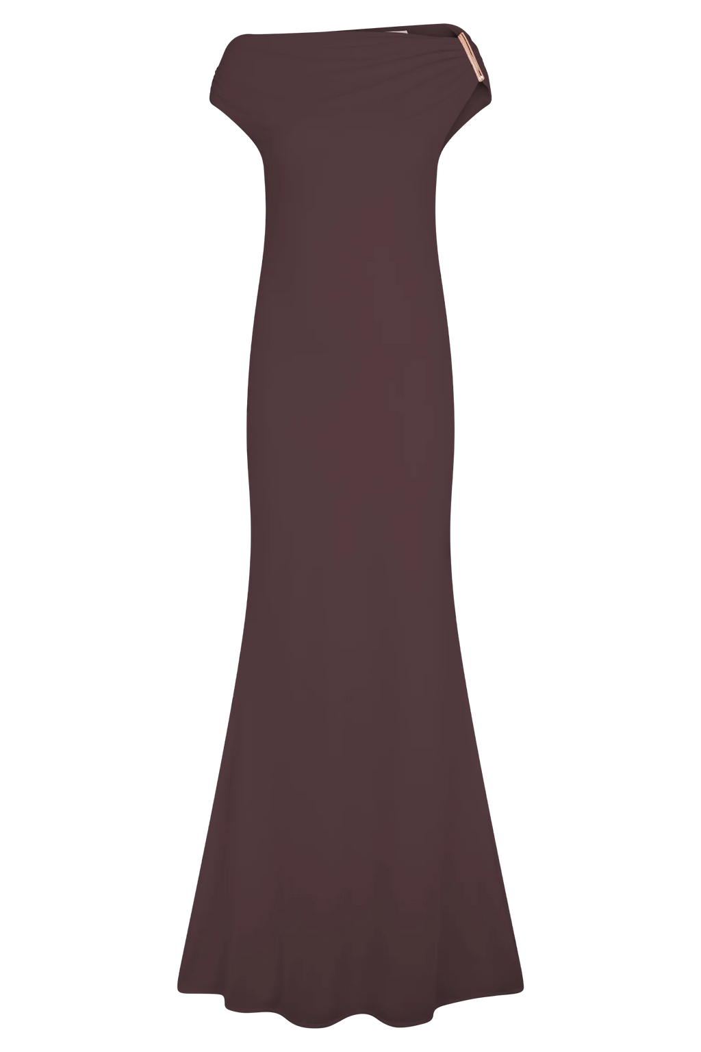 Kinsley Slinky Maxi Dress With Hardware - Chocolate