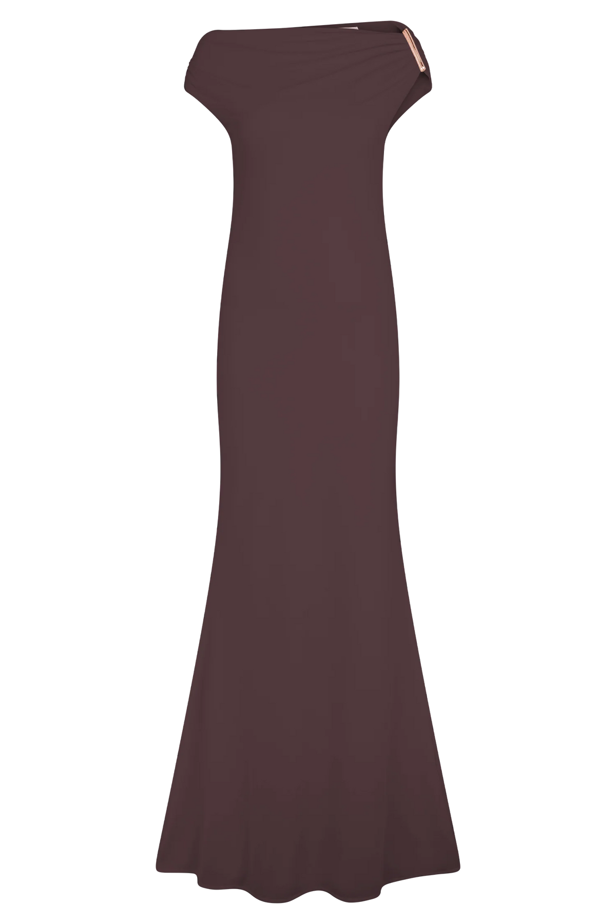 Kinsley Slinky Maxi Dress With Hardware - Chocolate