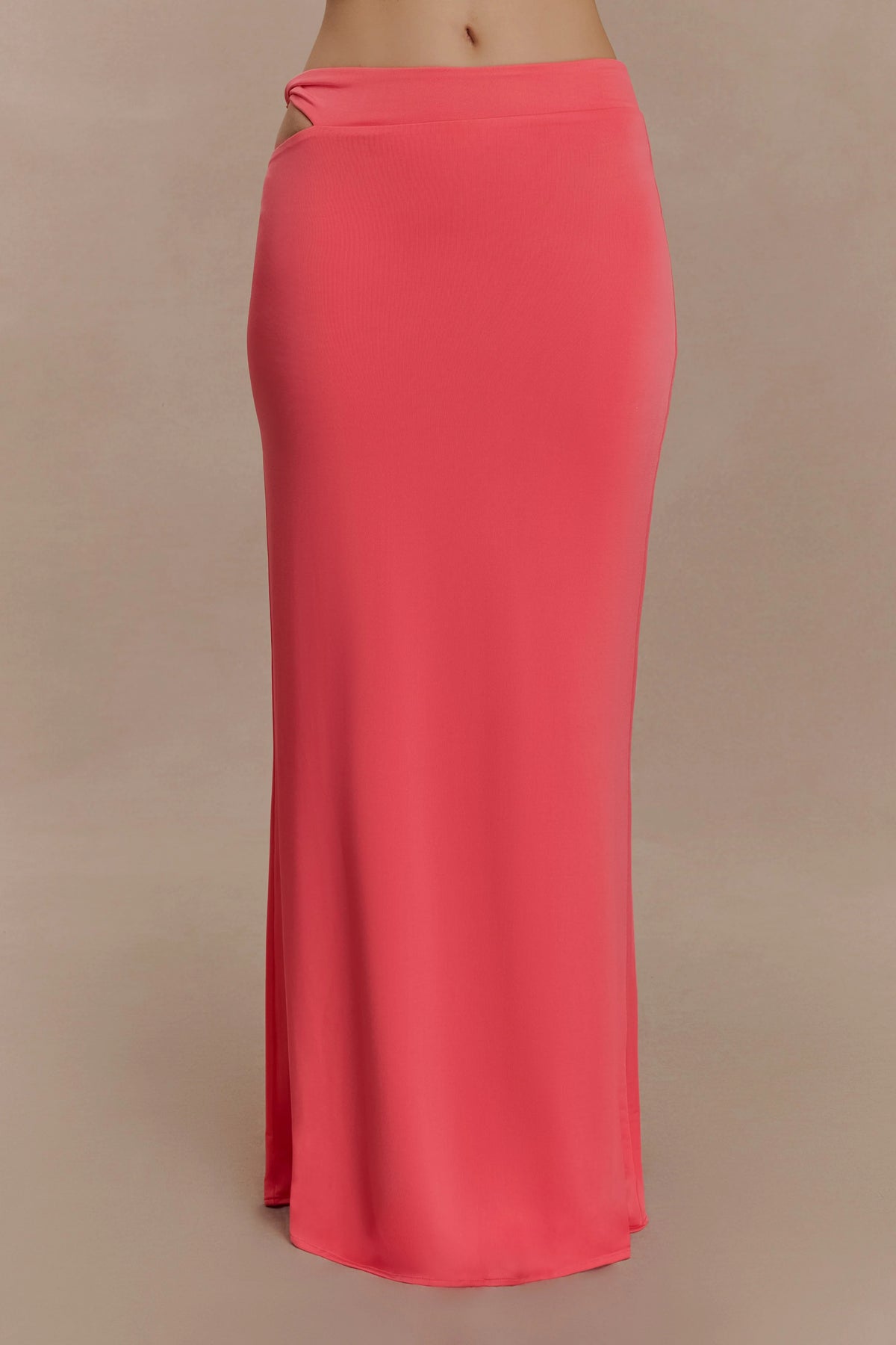 Haven Slinky Twist Midi Skirt - Coral