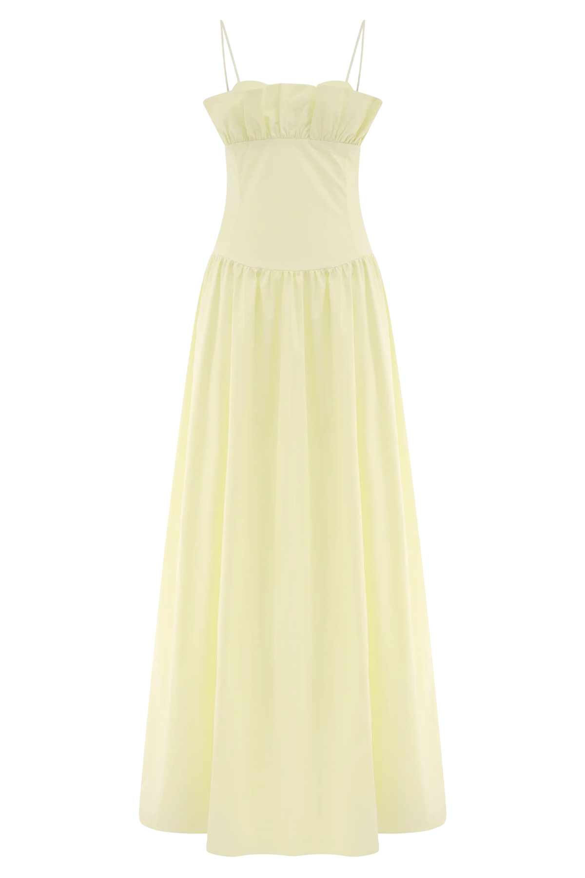 Janis Cotton Frill Maxi Dress - Lemon