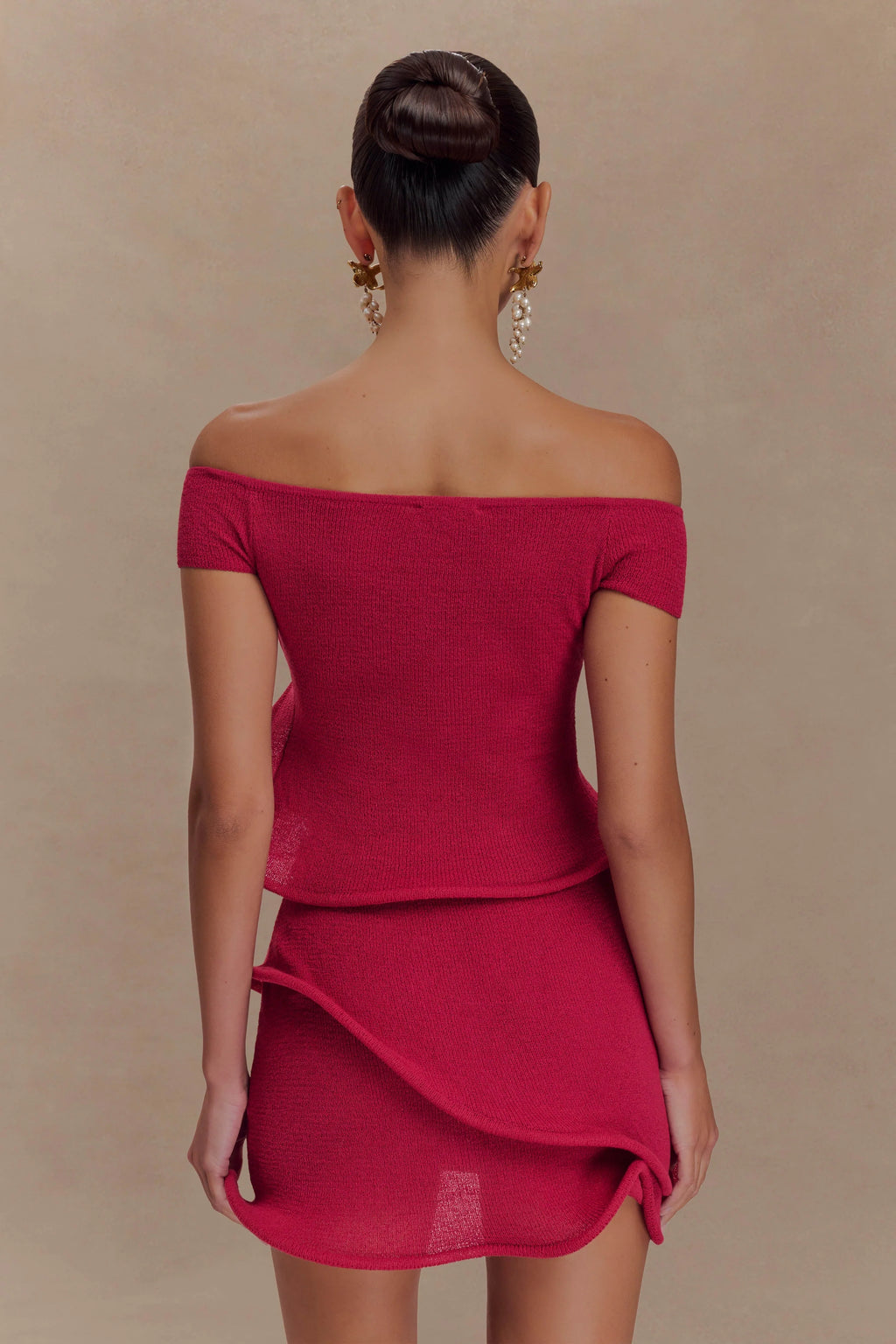 Haisley Knit Mini Skirt - Raspberry