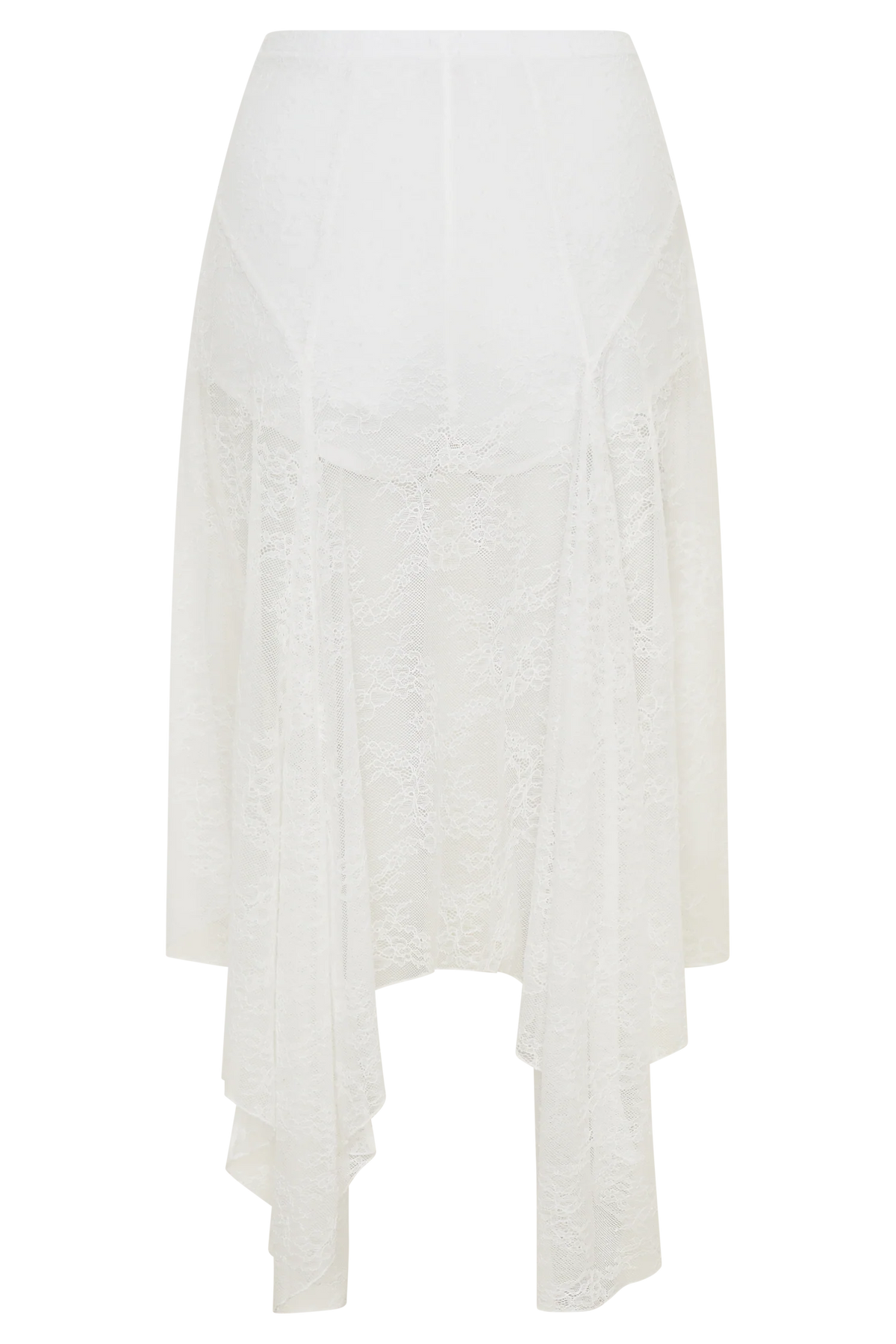Haime Lace Hankie Midi Skirt - Ivory
