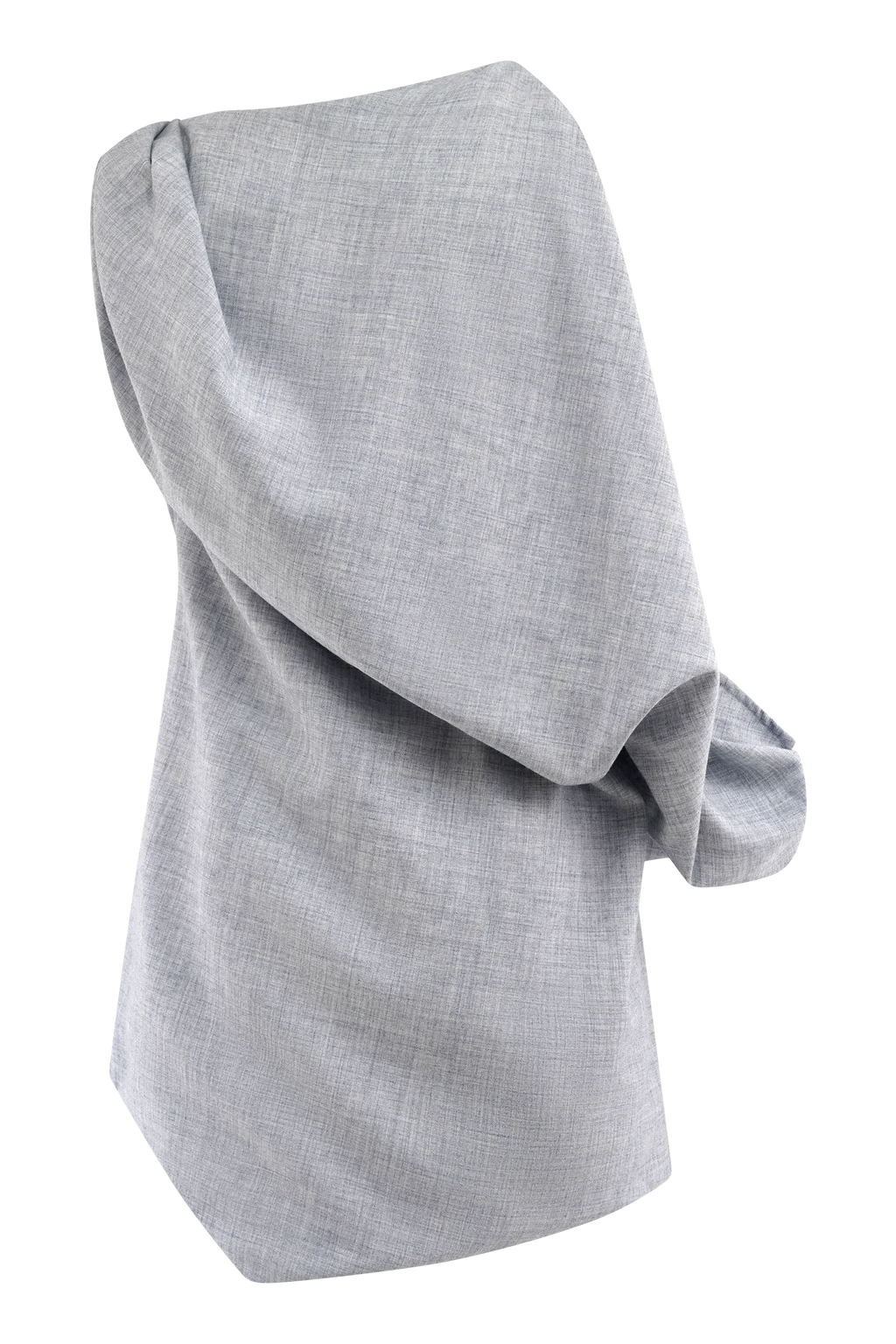 Gabriella Draped Mini Dress - Charcoal Blue Marle
