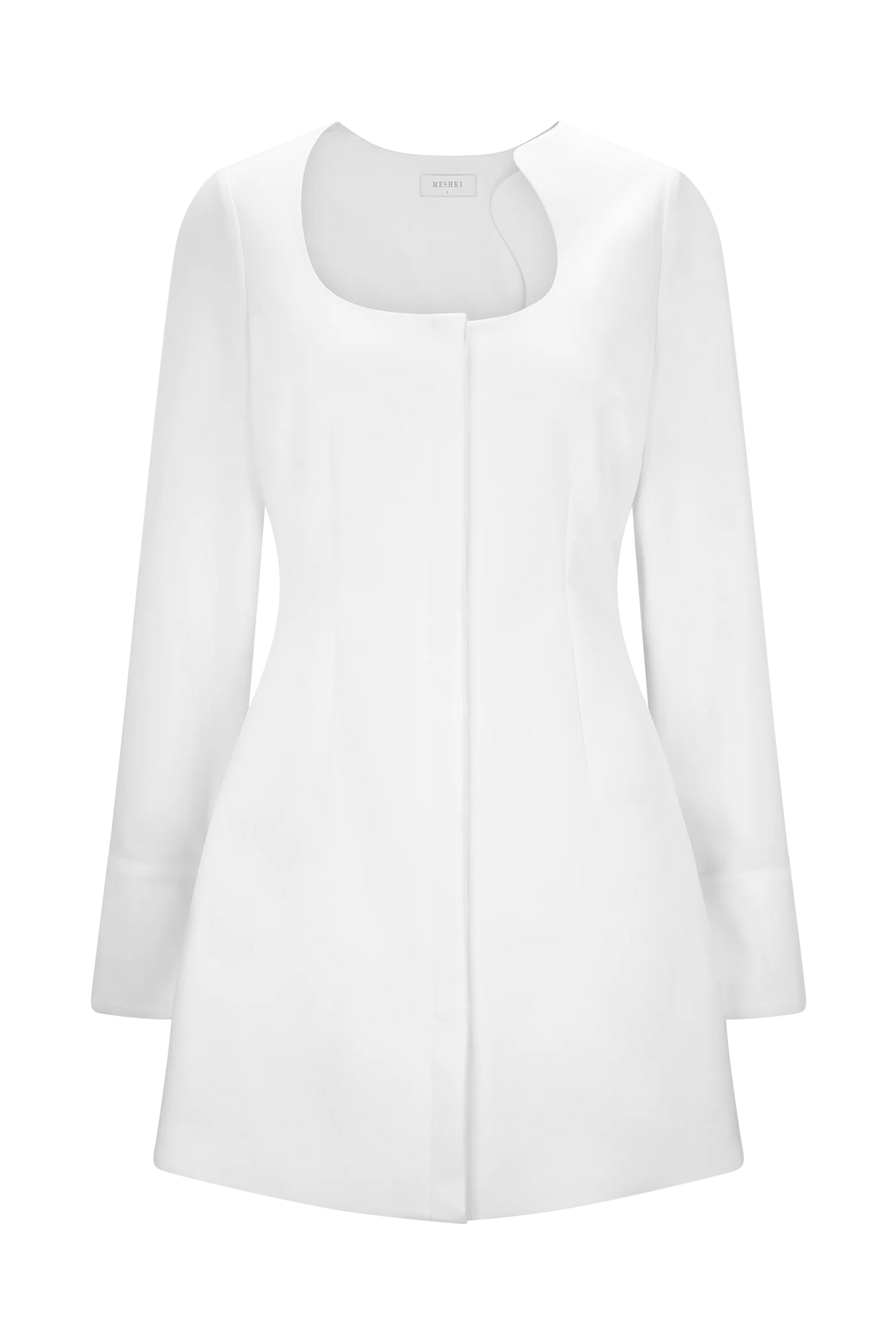 Carina Peplum Cotton Shirt Dress - White