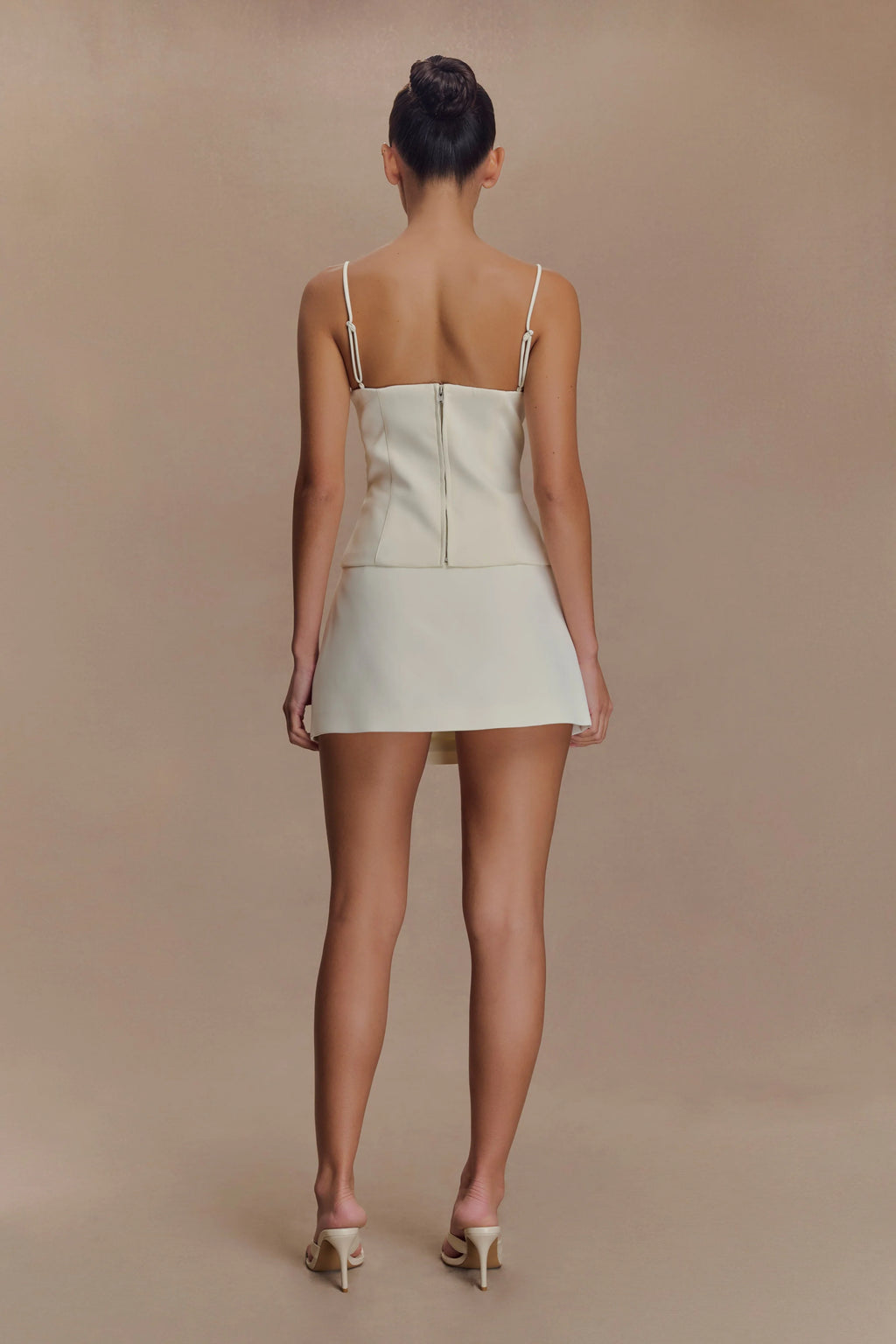 Jaime Spaghetti Strap Suiting Top - Ivory
