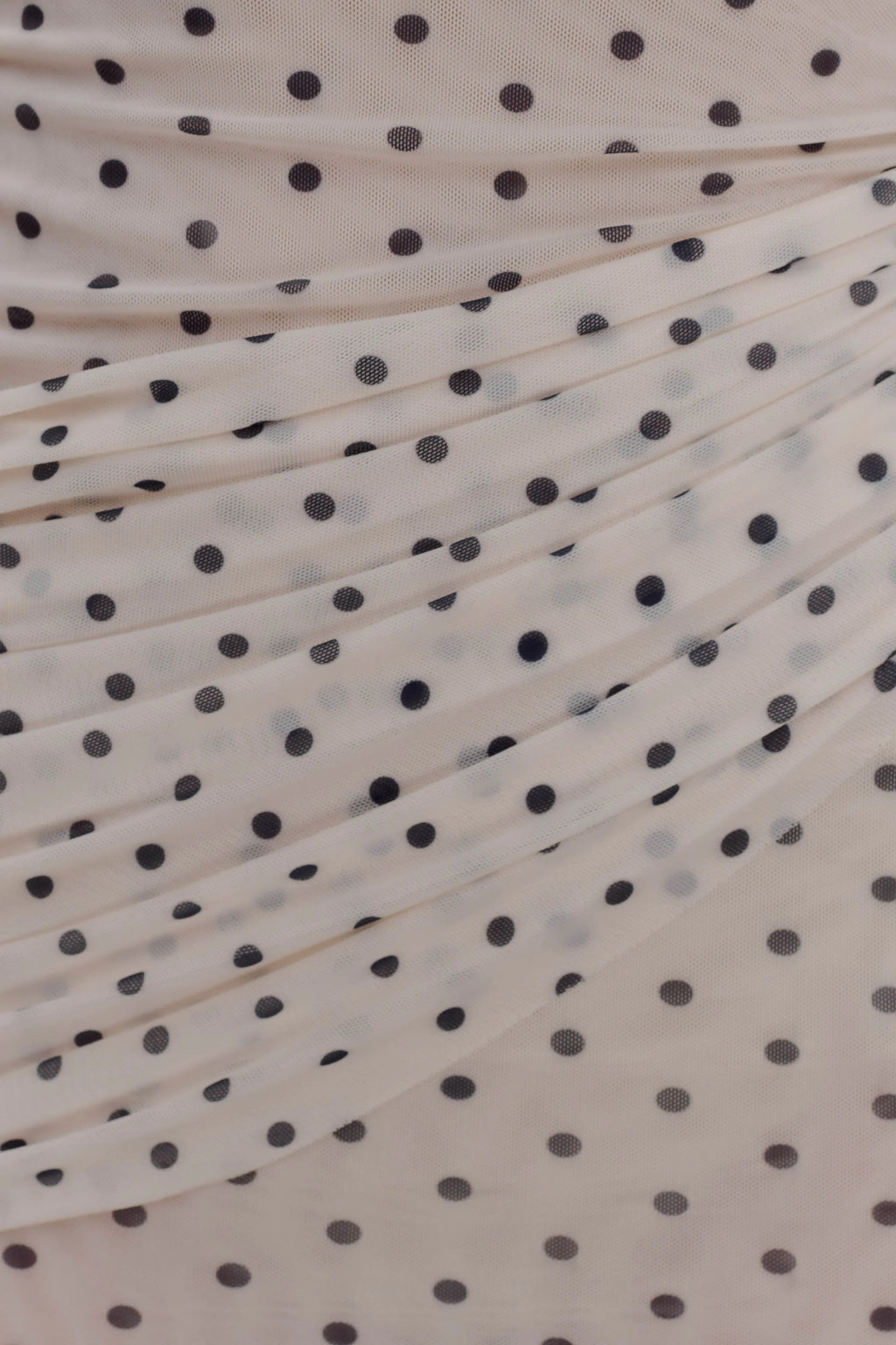 Adrienne One Shoulder Mesh Mini Dress - Polka Dot