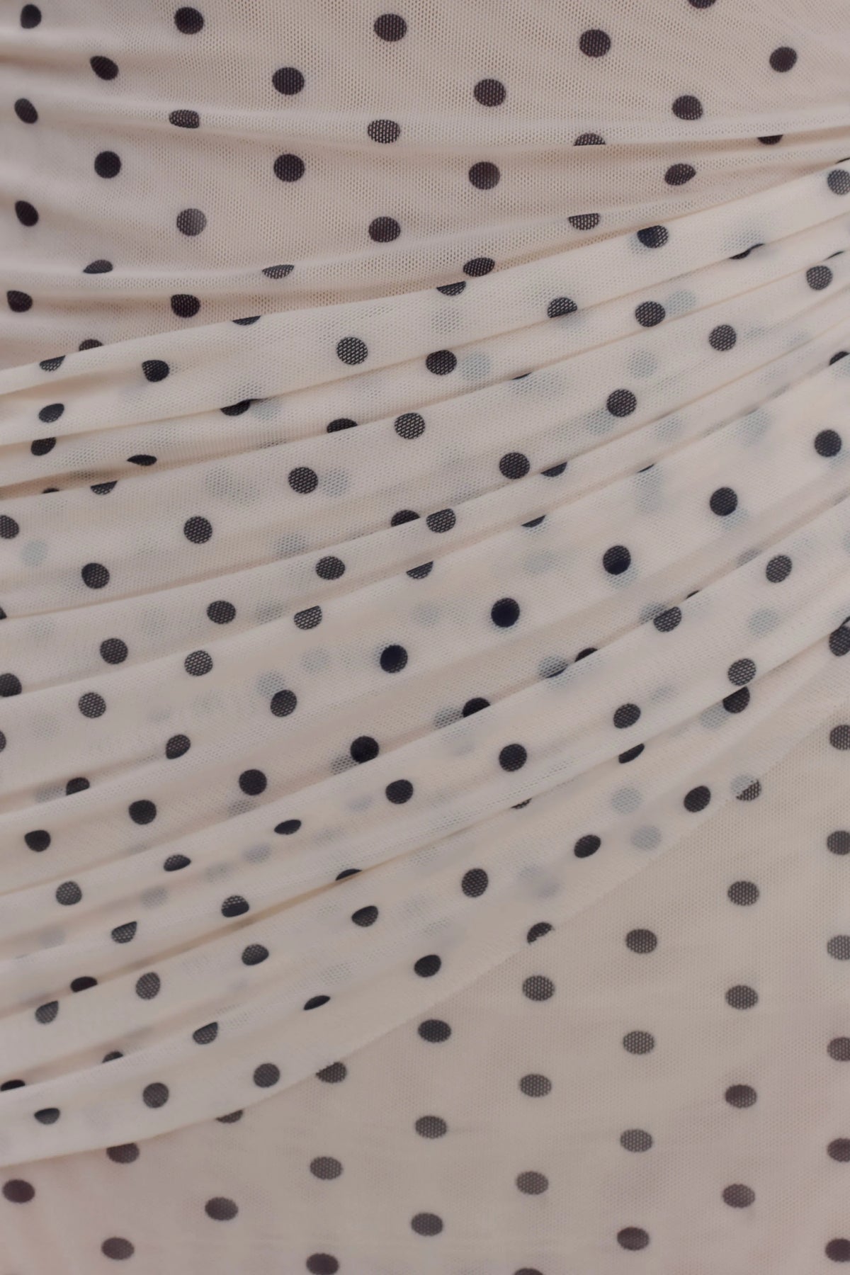 Adrienne One Shoulder Mesh Mini Dress - Polka Dot