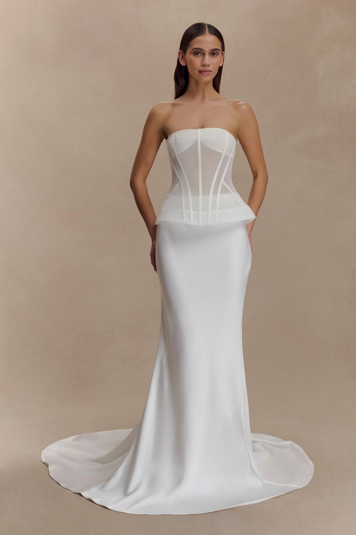 Clara Fishtail Maxi Skirt - White