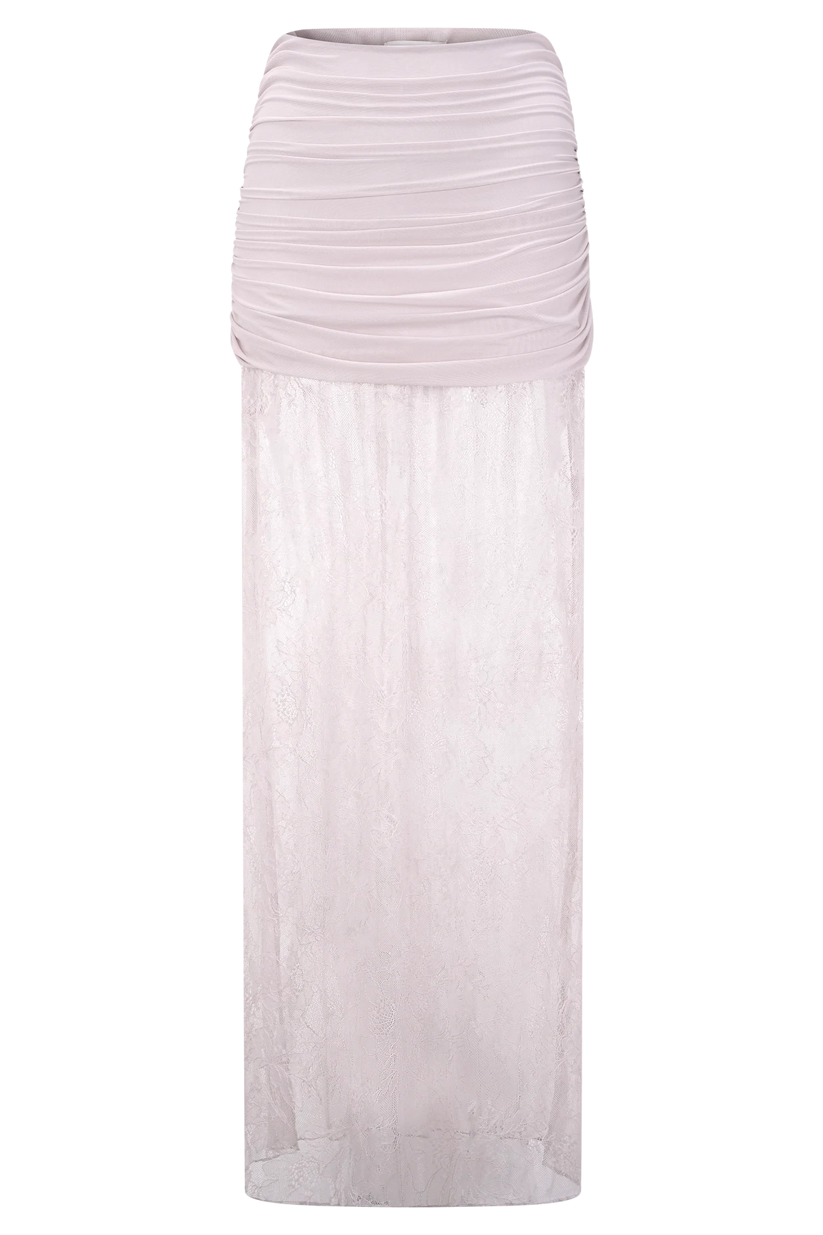 Guinevere Lace And Mesh Maxi Skirt - Lilac
