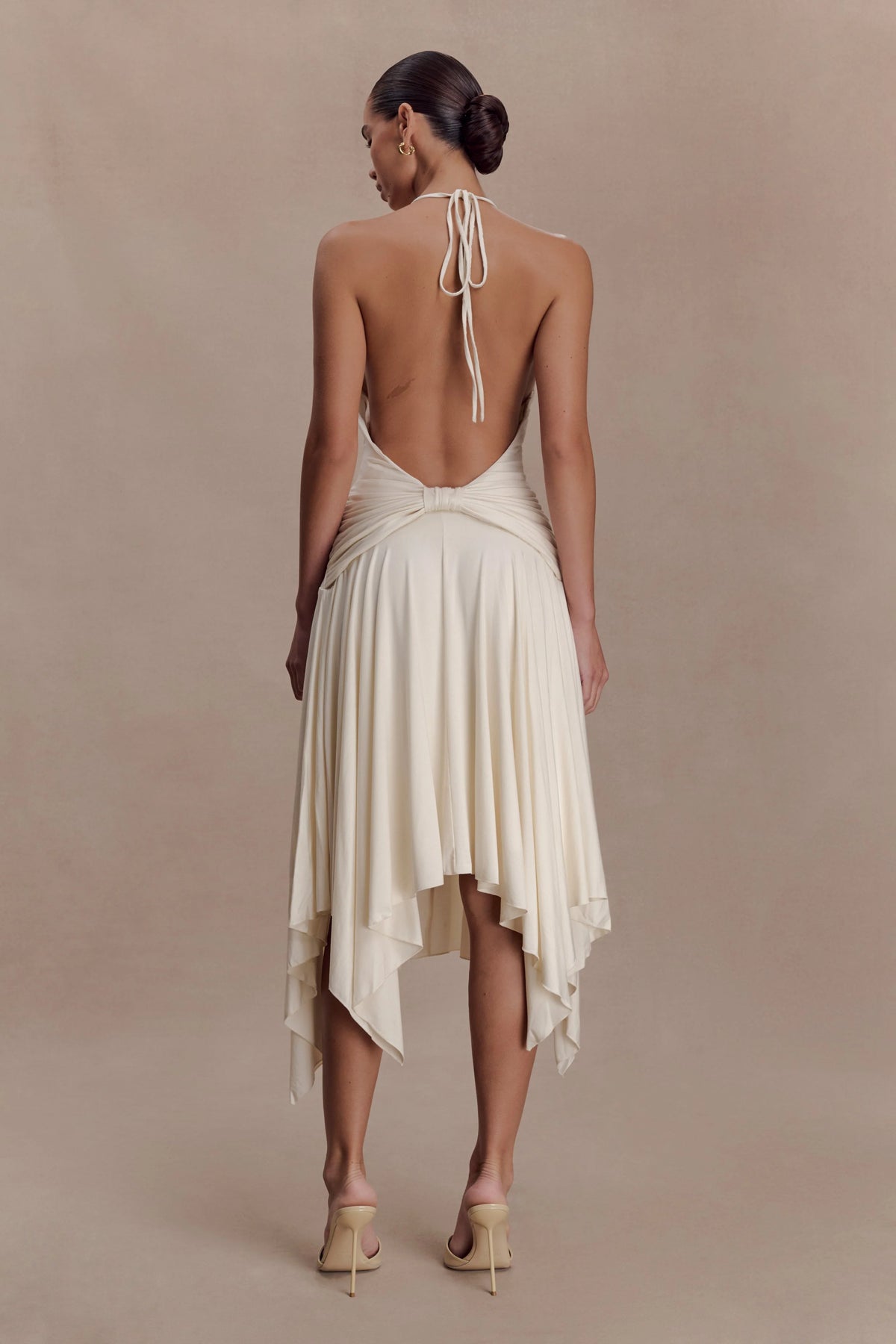 Sylvie Modal Hankie Midi Dress - Ivory