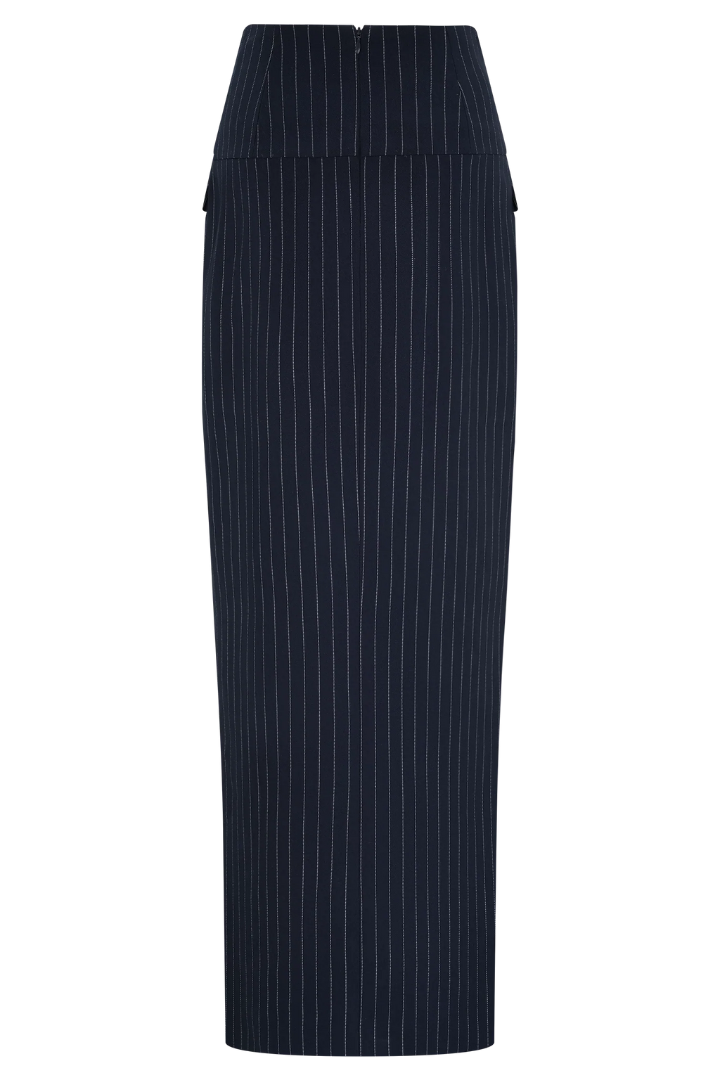 Cassie Column Maxi Skirt - Navy Pinstripe