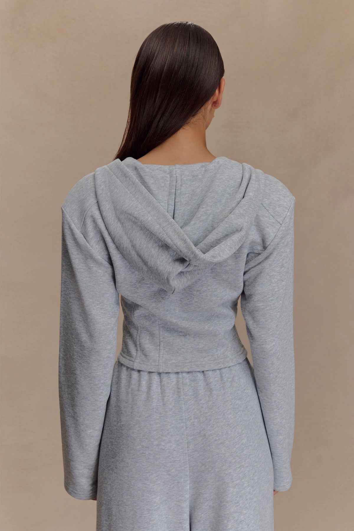 Quinn Zip Up Hoodie - Light Grey Marle