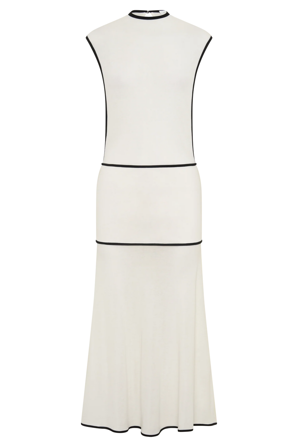 Aris Sleeveless Sheer Maxi Dress - Black/White