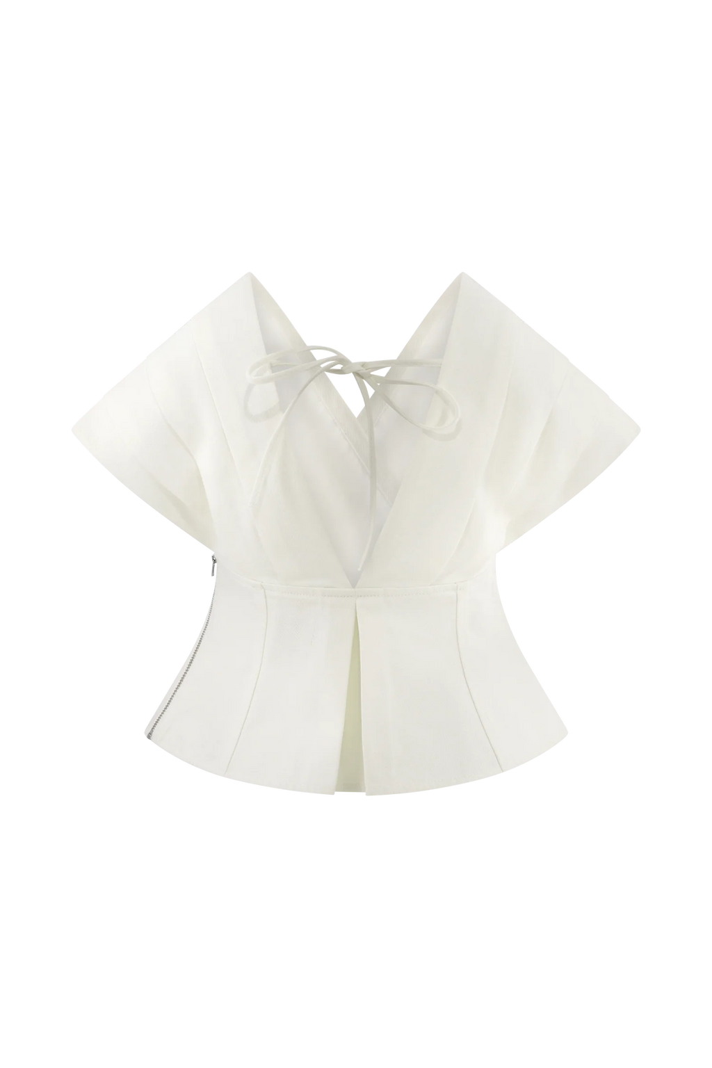Rayne Off Shoulder Denim Top - White