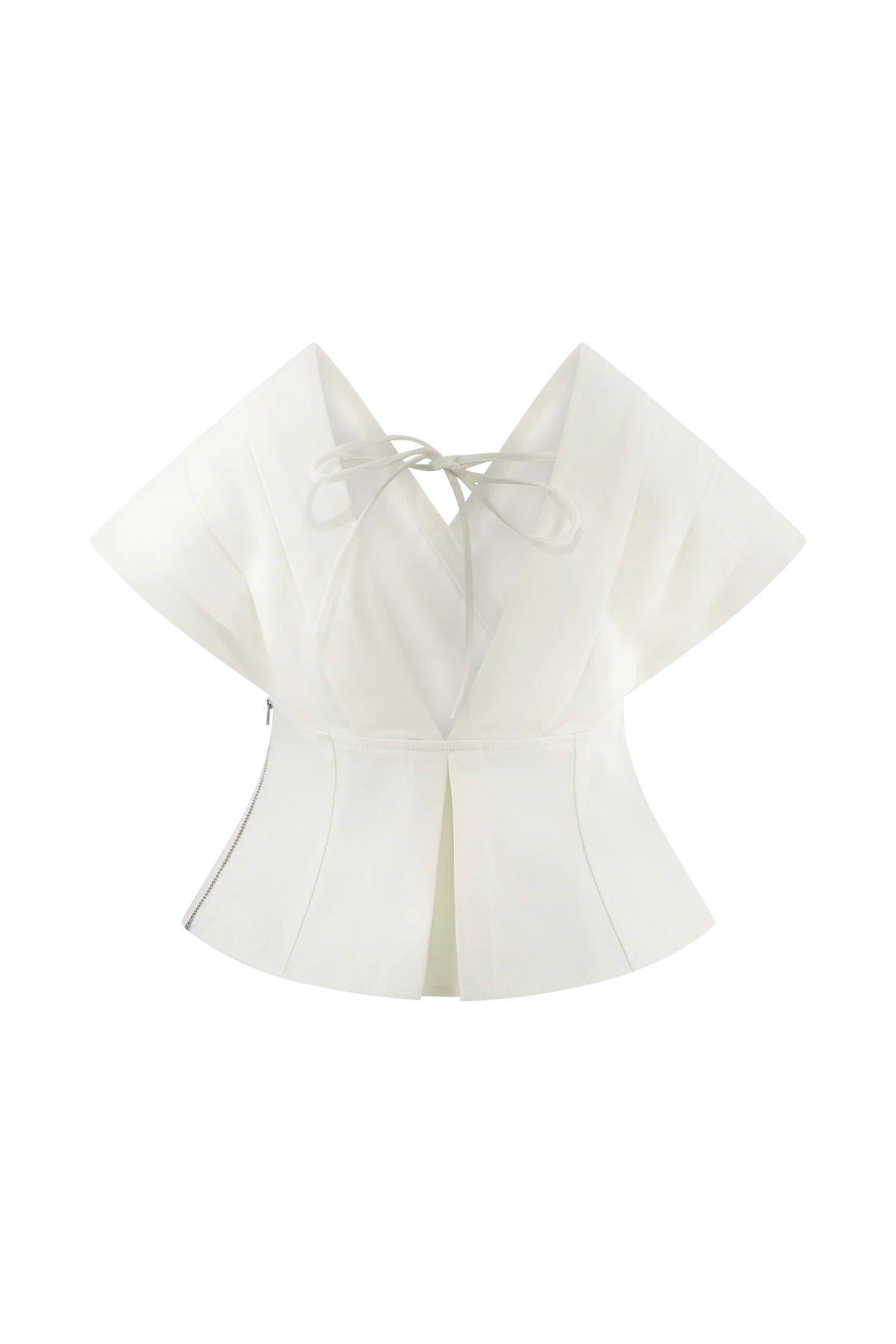 Rayne Off Shoulder Denim Top - White
