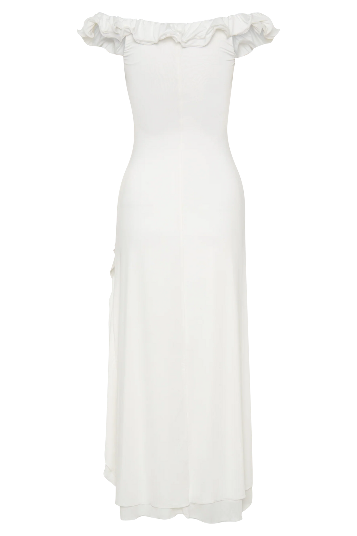 Allegra Off Shoulder Ruffle Midi Dress - Ivory