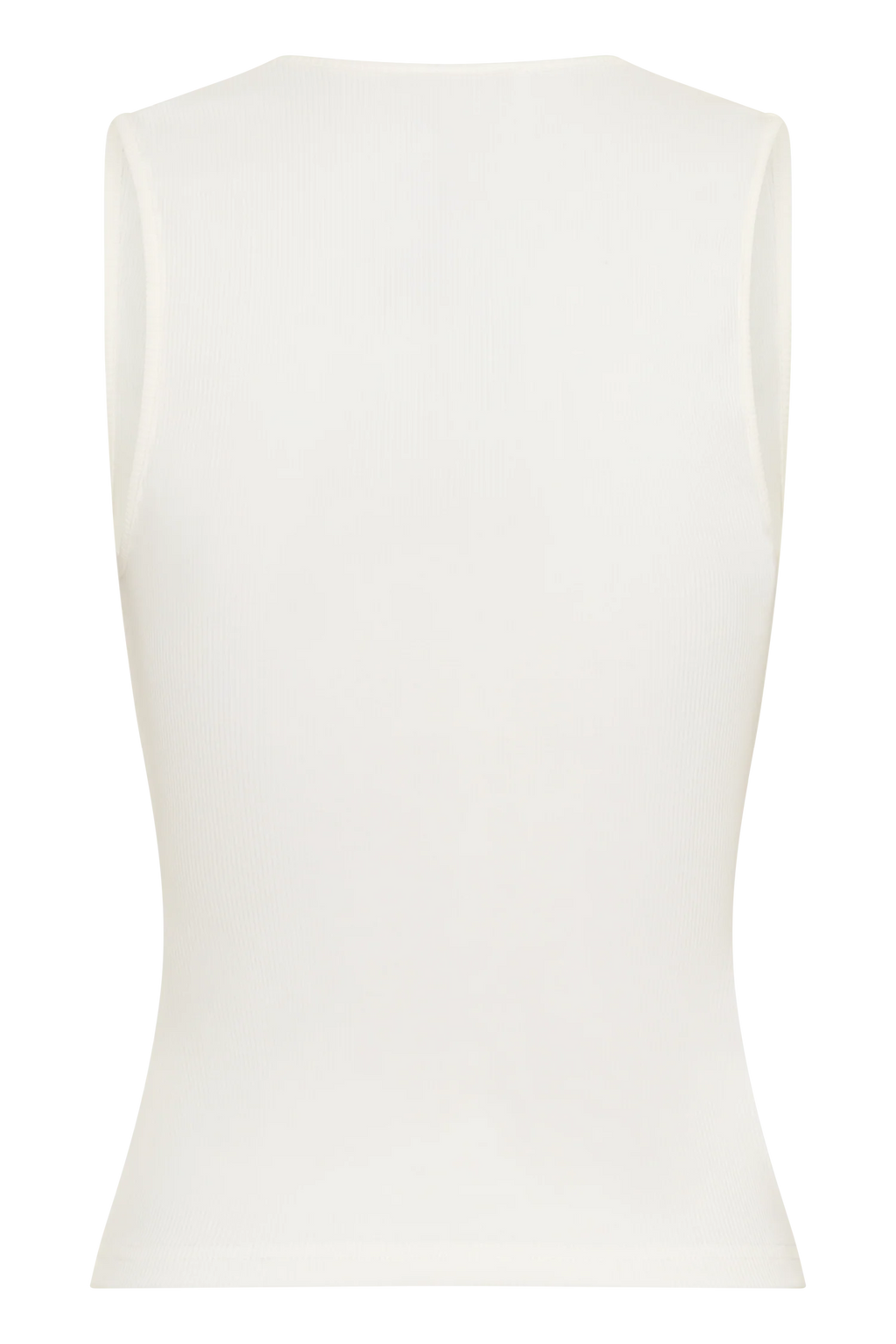 Vianna Broderie Ribbed Tank Top - Ivory