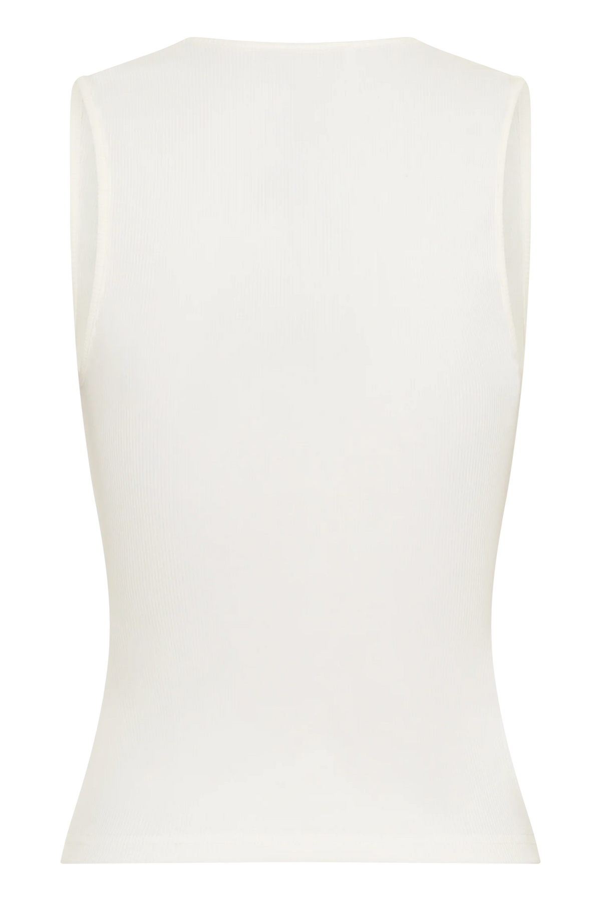 Vianna Broderie Ribbed Tank Top - Ivory