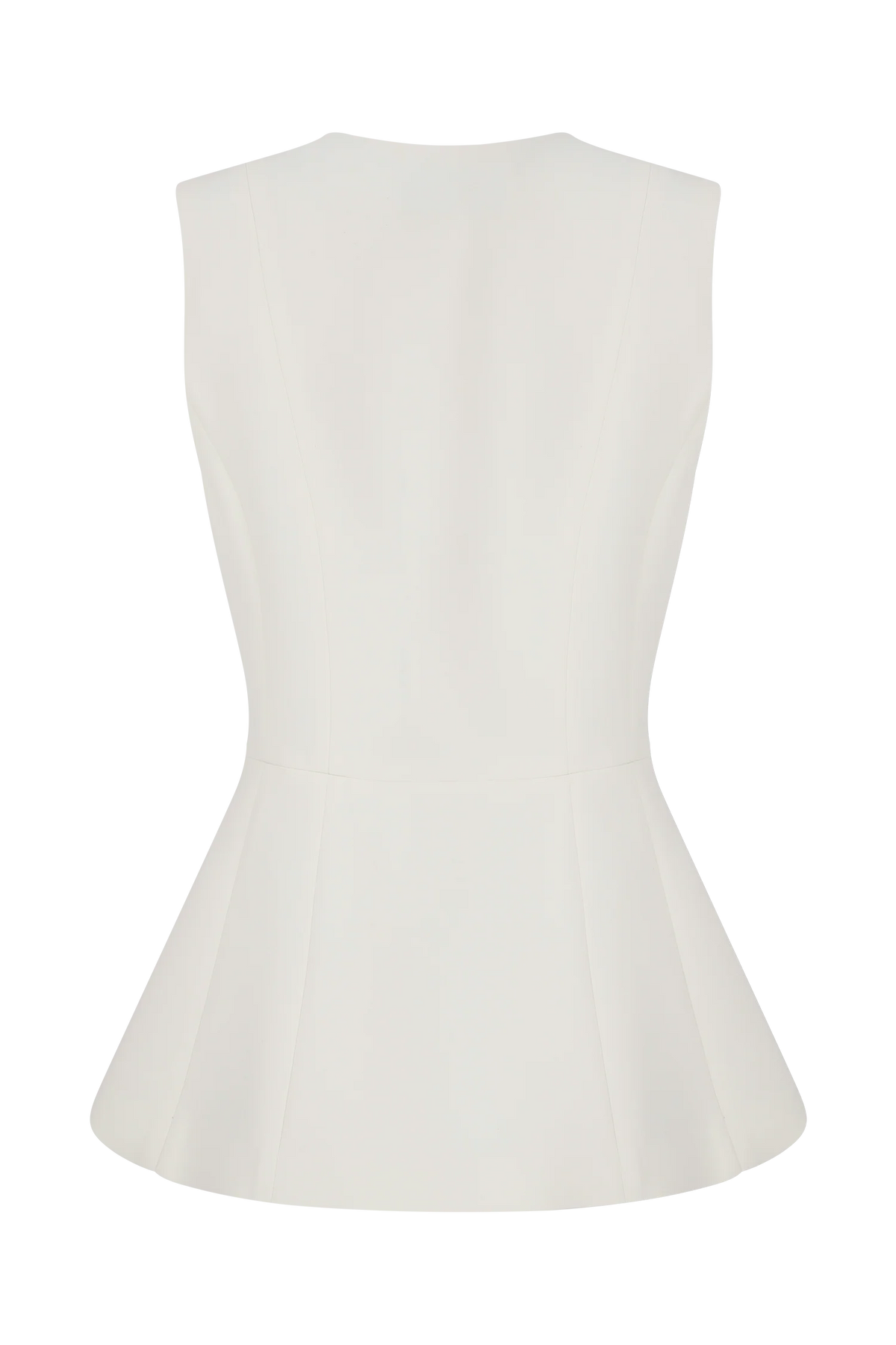 Angelie Suiting Vest Top - Ivory