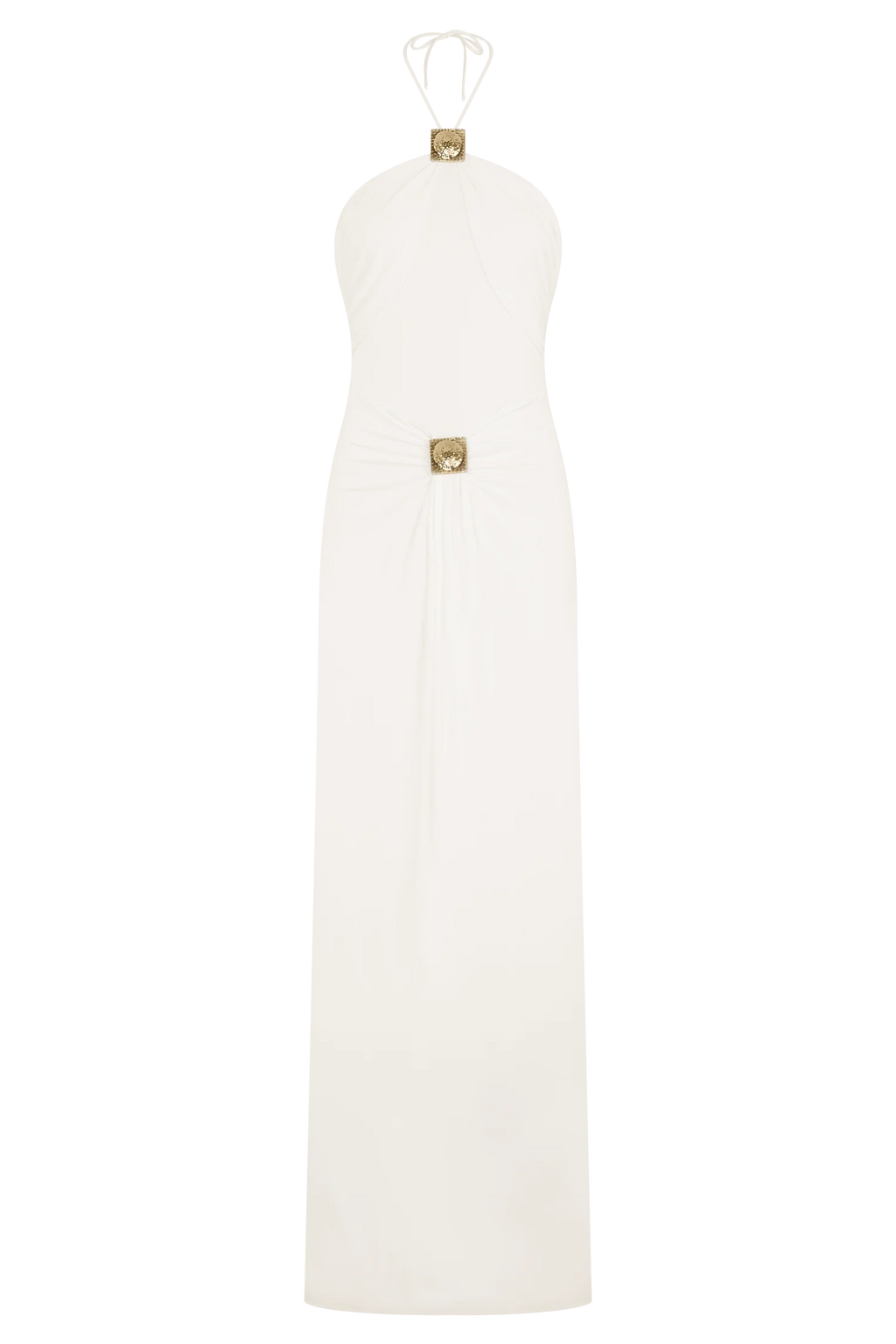 Quincy Halter Maxi Dress With Hardware - Ivory