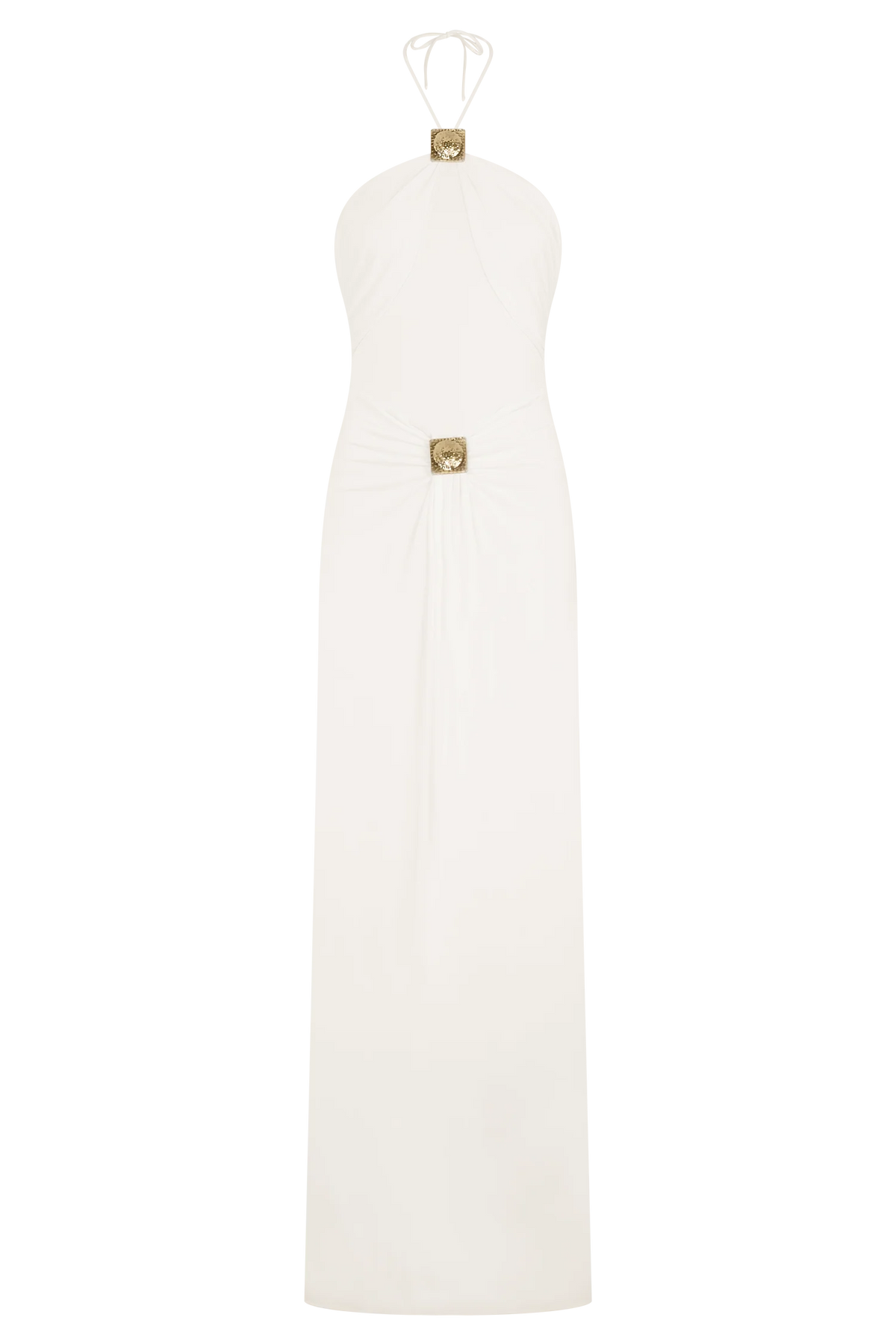 Quincy Halter Maxi Dress With Hardware - Ivory