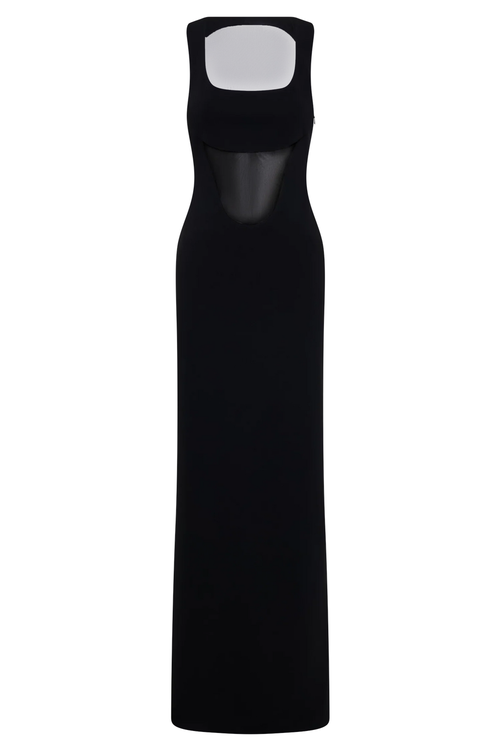 Marlon Crepe And Mesh Maxi Dress - Black