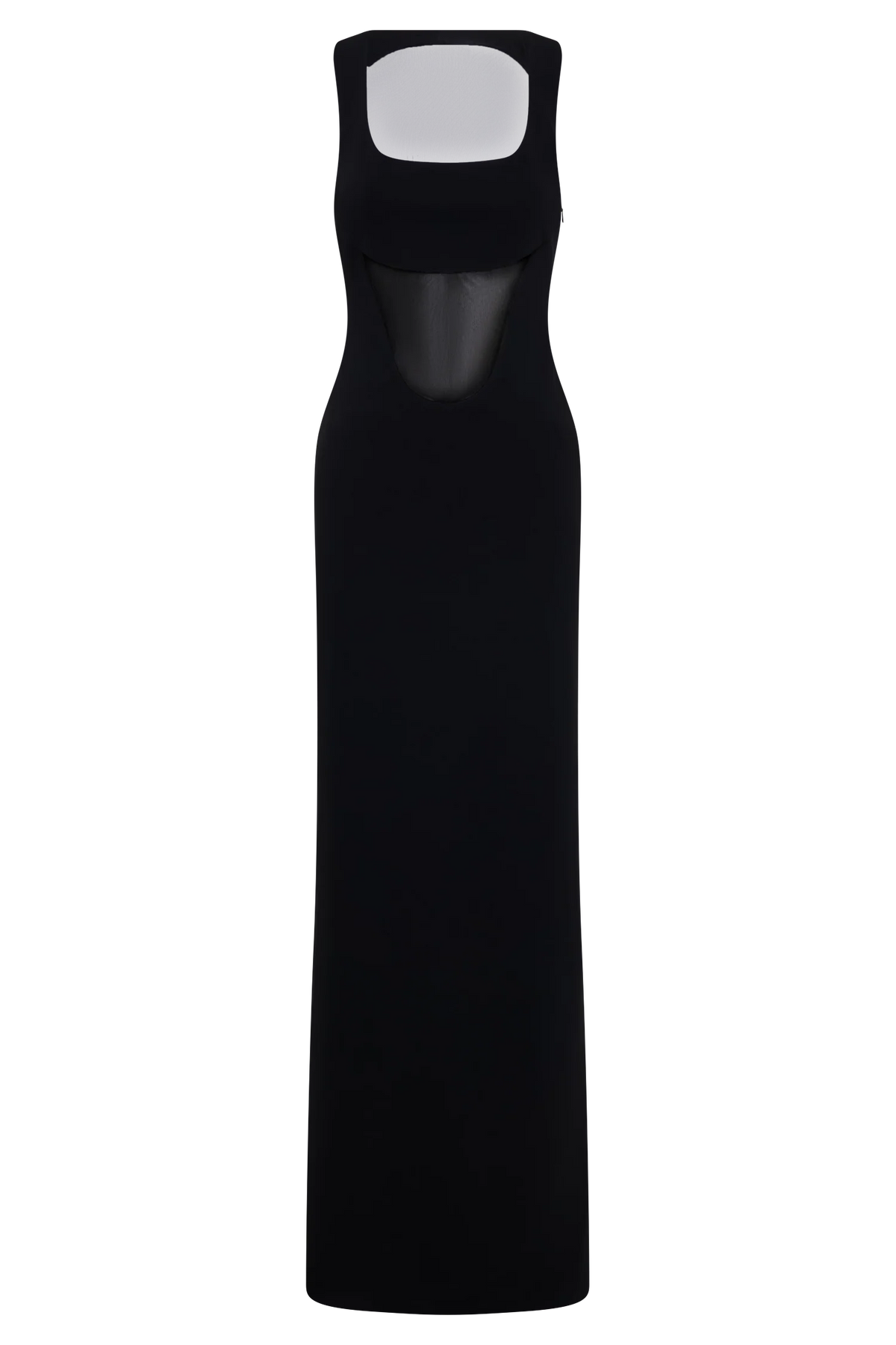 Marlon Crepe And Mesh Maxi Dress - Black