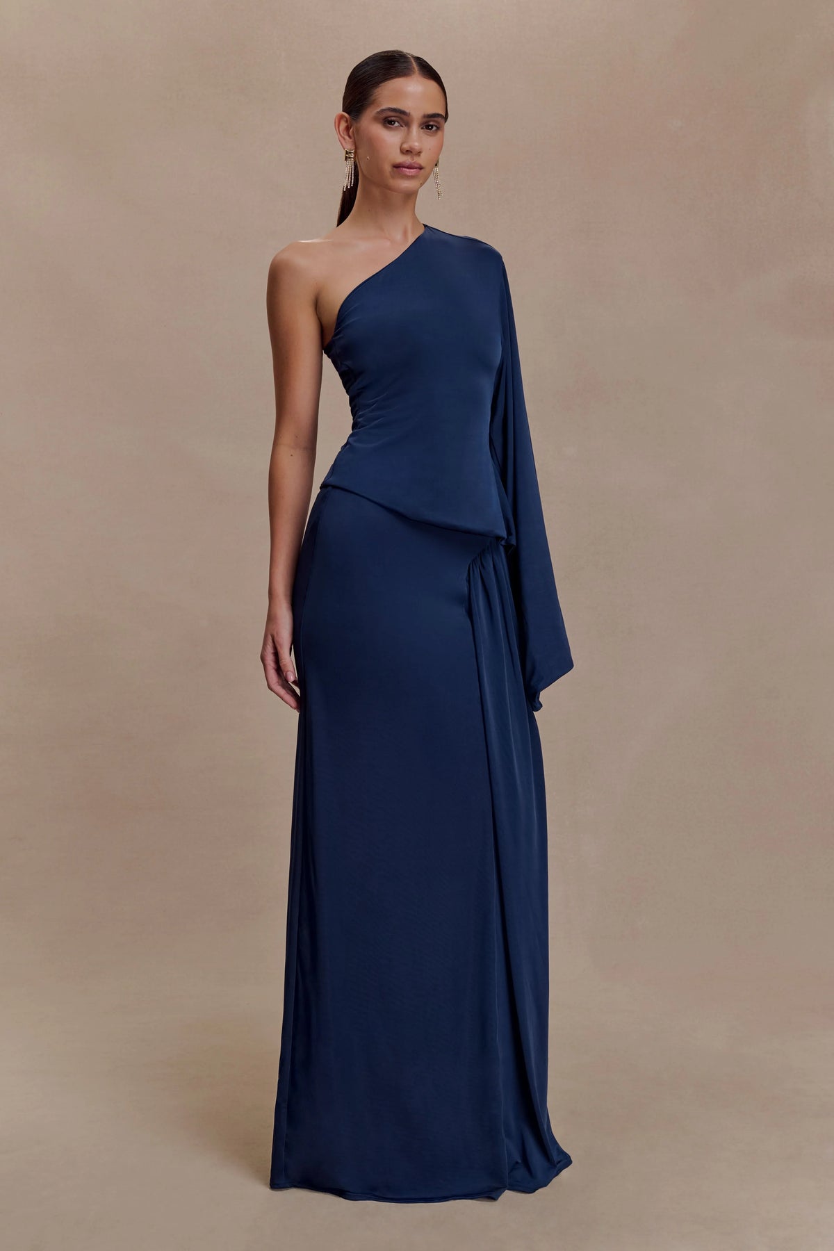 Vivica Slinky One Shoulder Top - Midnight Navy