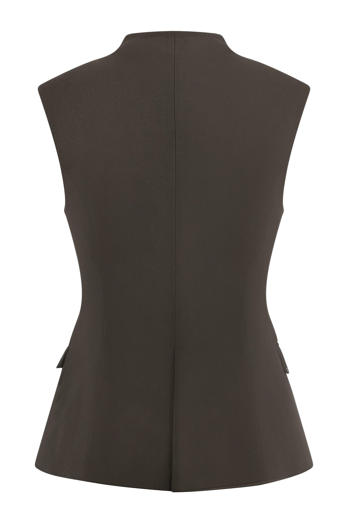 Penelope Suiting Sleeveless Blazer - Chocolate