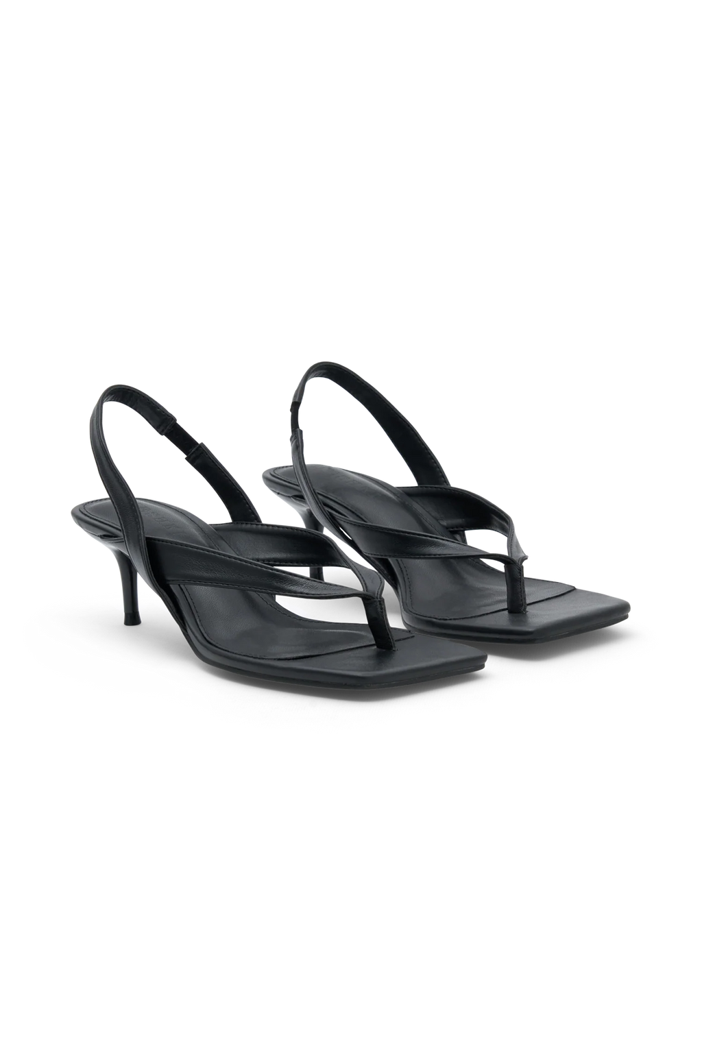 Mai Sling Back Thong Heel - Black
