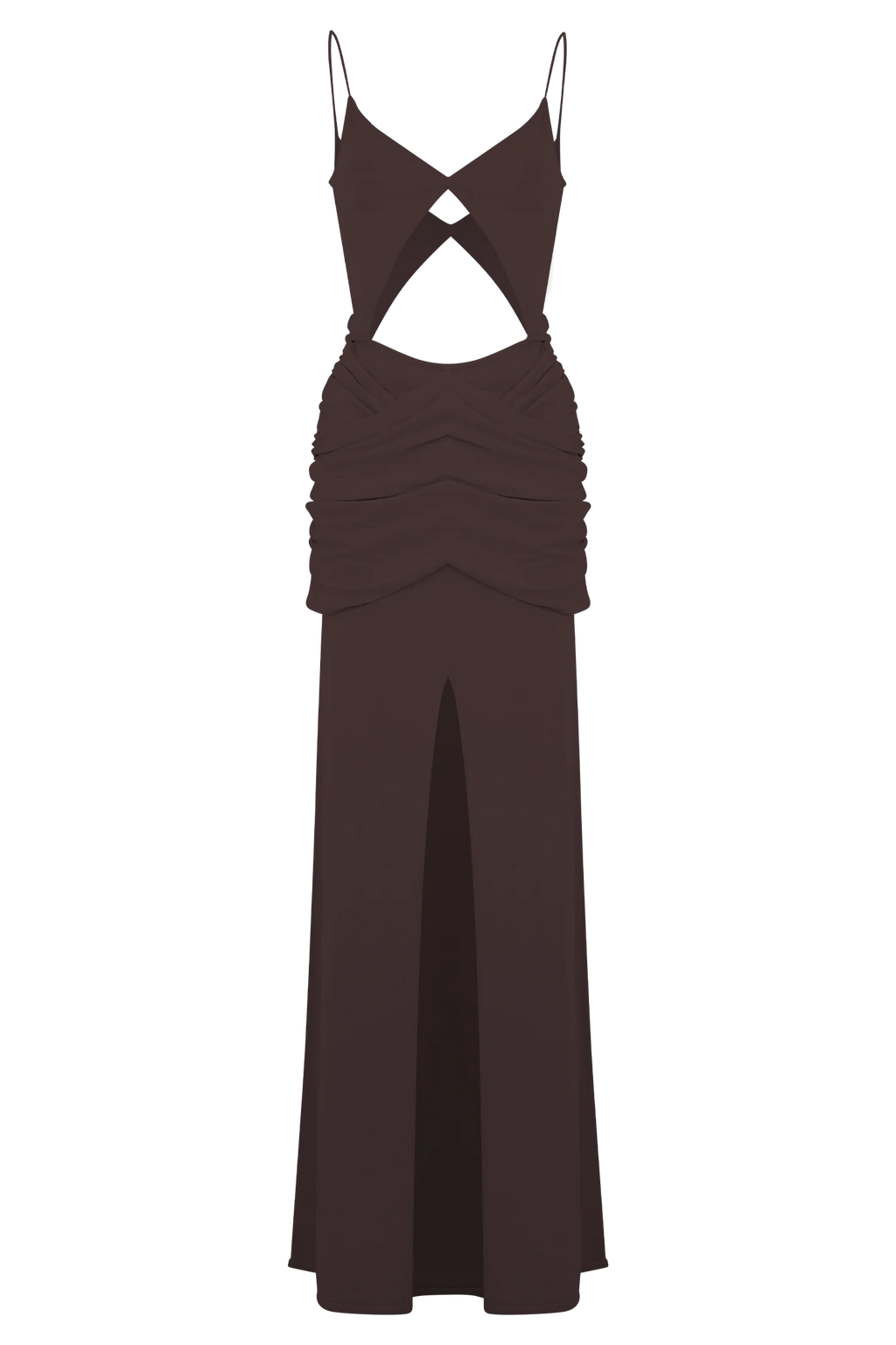 Reama Wrap Over Knit Maxi Dress - Chocolate