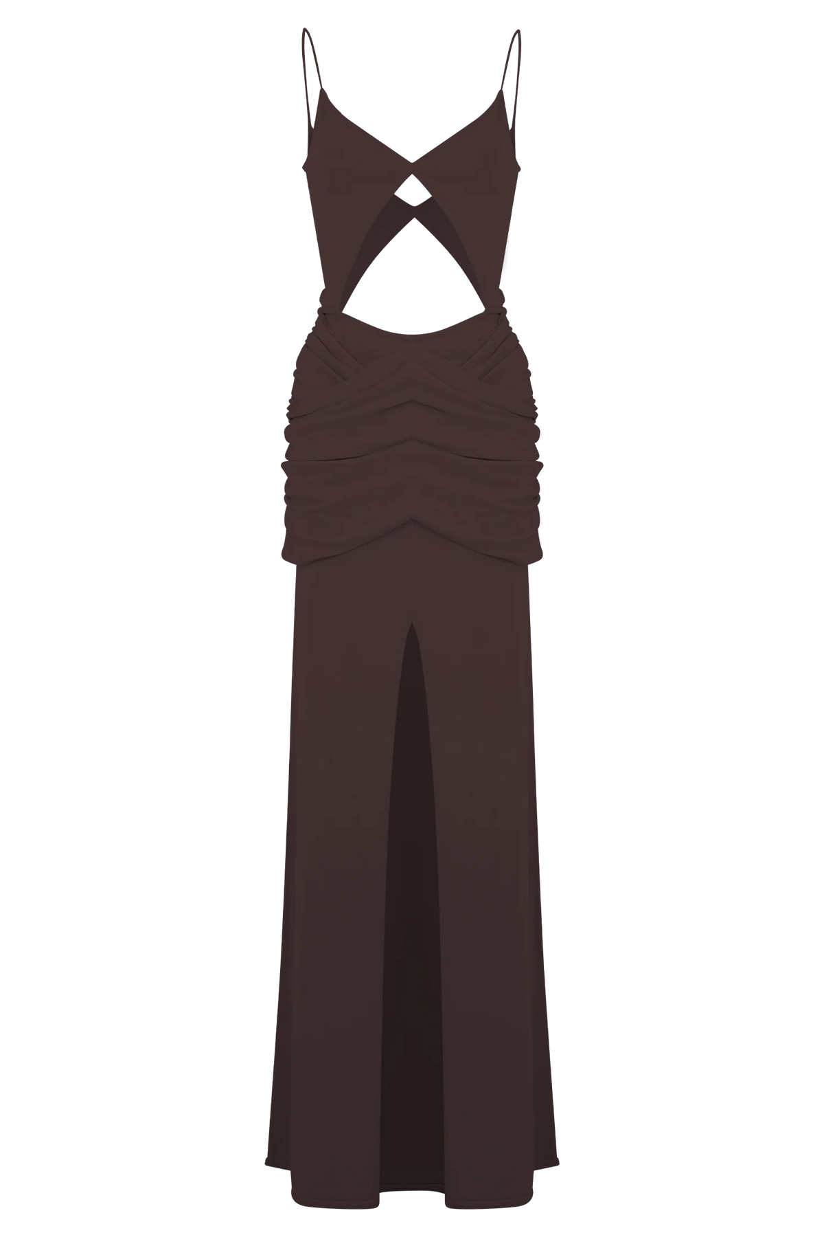 Reama Wrap Over Knit Maxi Dress - Chocolate