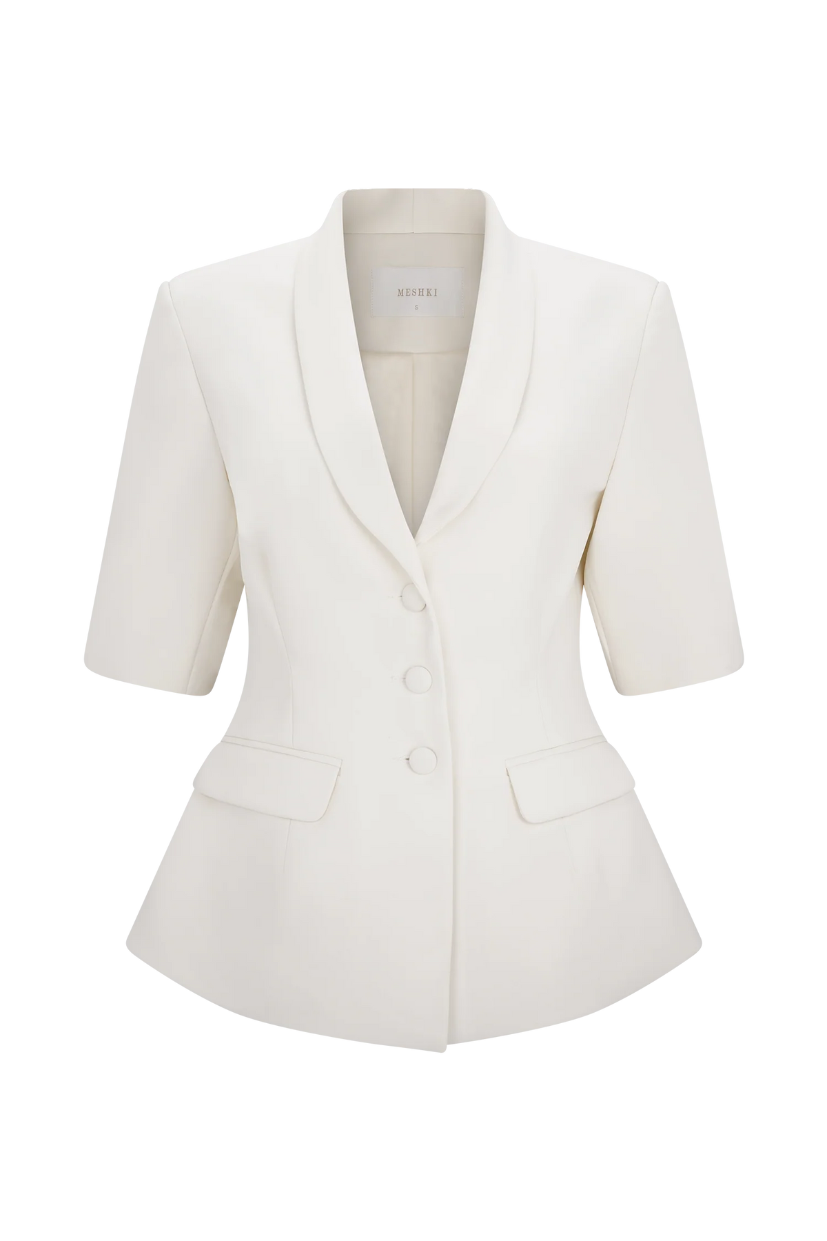 Opal Puff Sleeve Suiting Top - Ivory