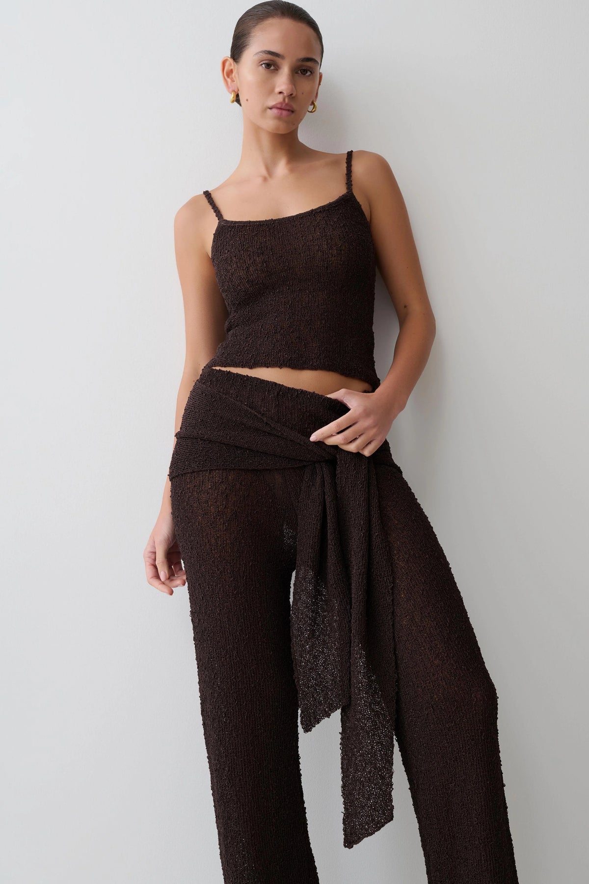 Mattais Boucle Knit Pants - Dark Chocolate
