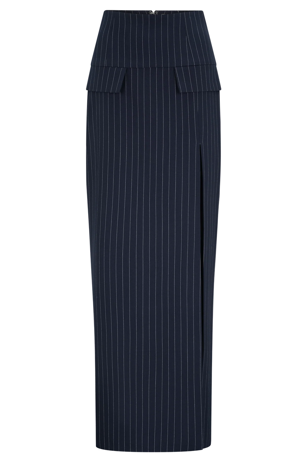 Cassie Column Maxi Skirt - Navy Pinstripe