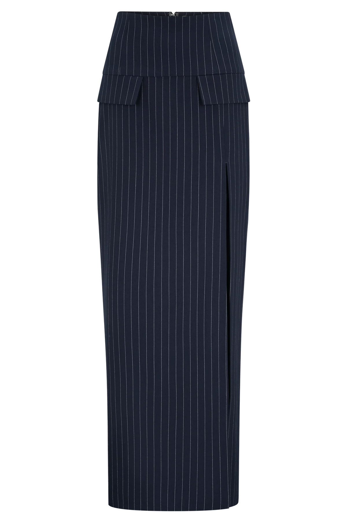Cassie Column Maxi Skirt - Navy Pinstripe