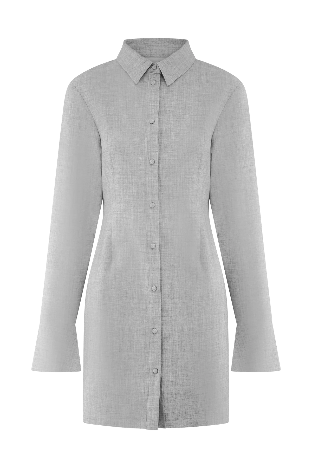 Dorian Fitted Shirt Mini Dress - Charcoal Marle