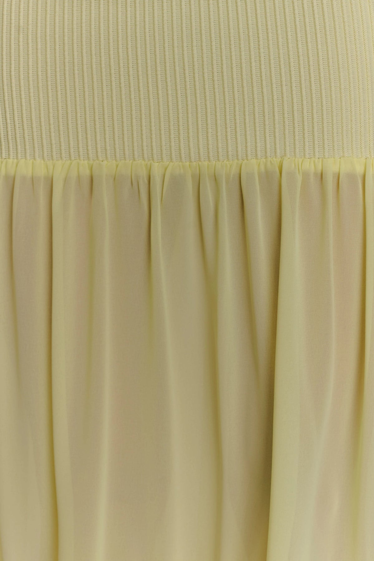 Haille Knit Chiffon Maxi Dress - Lemon