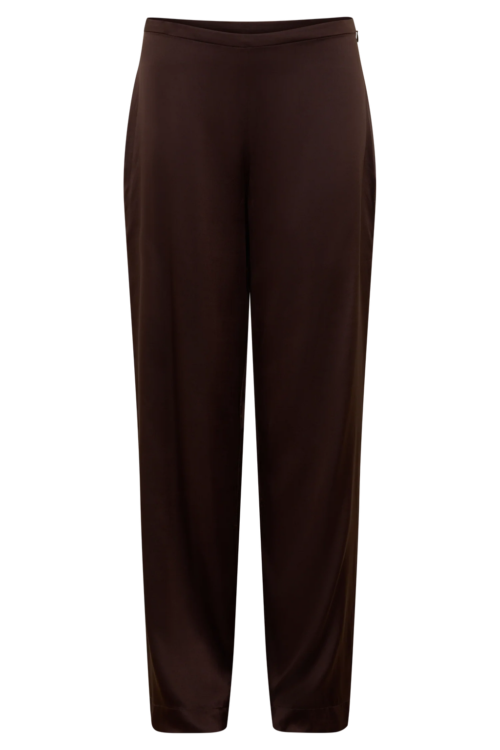 Kayla Silk Blend Straight Leg Pants - Dark Chocolate