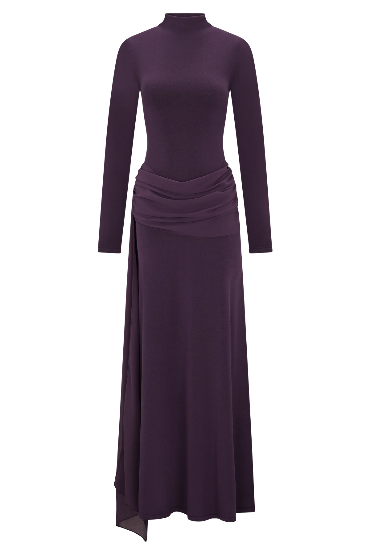 Grayson Knit Chiffon Maxi Dress - Plum
