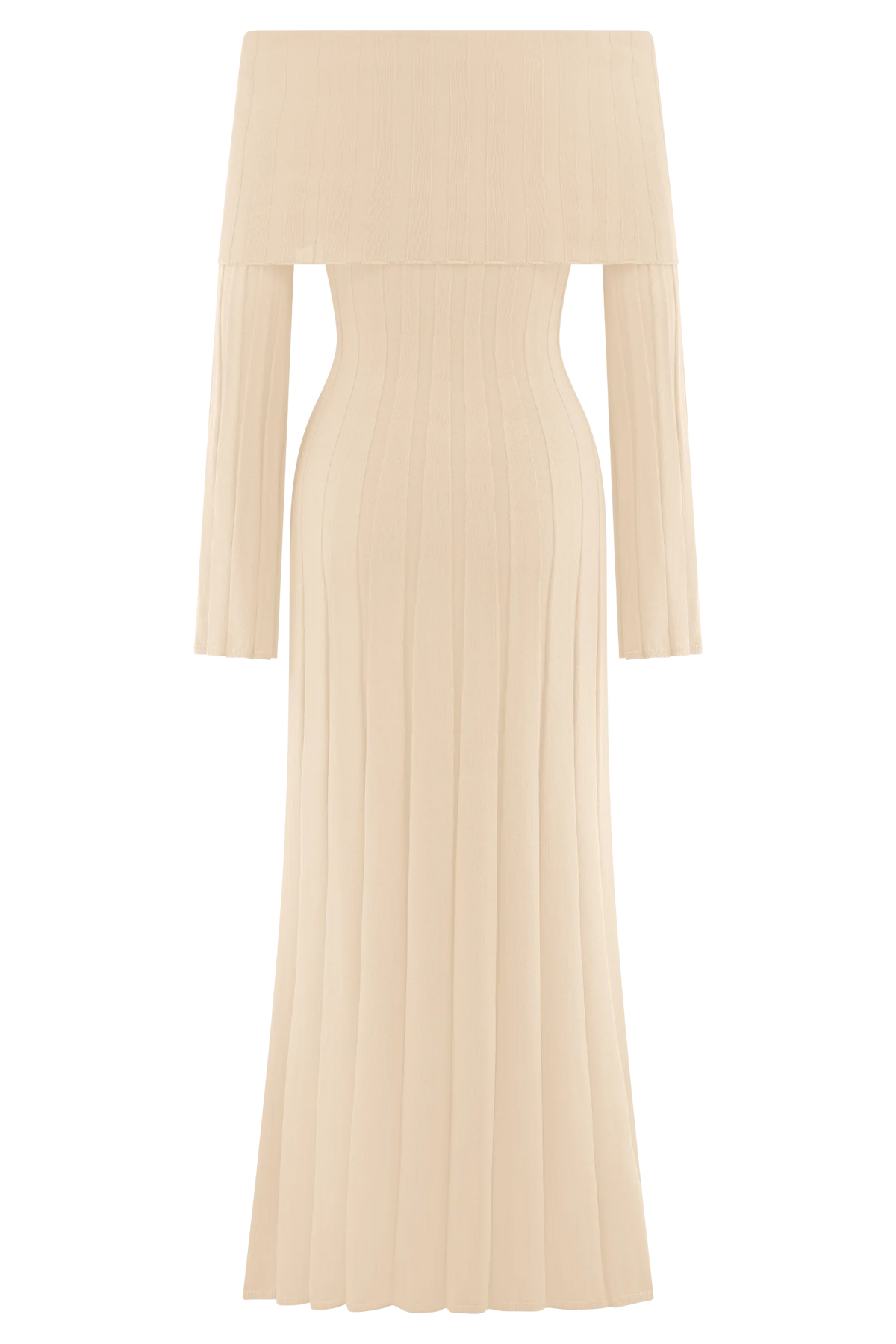 Alonza Long Sleeve Knit Midi Dress - Cream